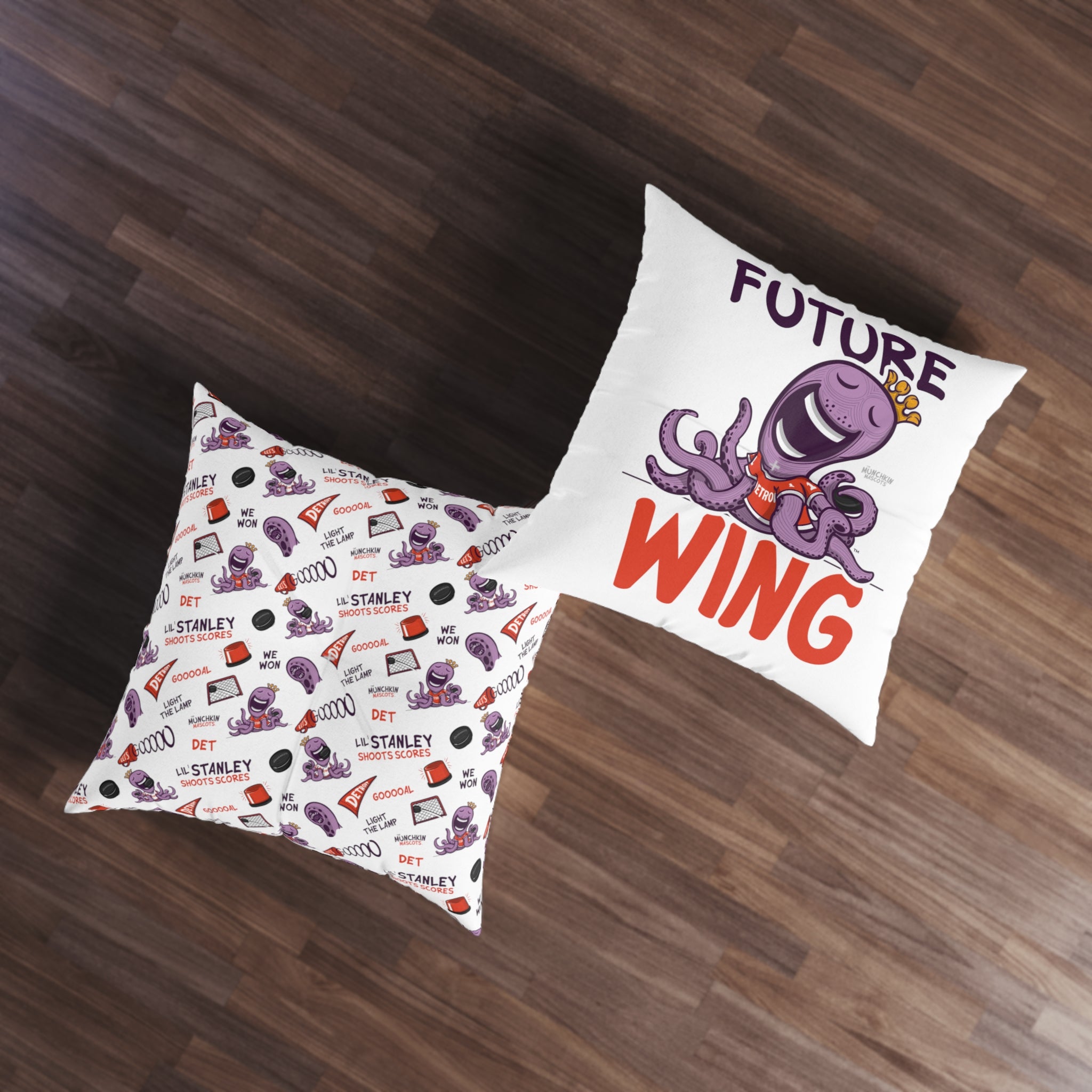 Tufted Floor Pillow, Square - Pattern + Future - Lil' Stanley DET Hockey