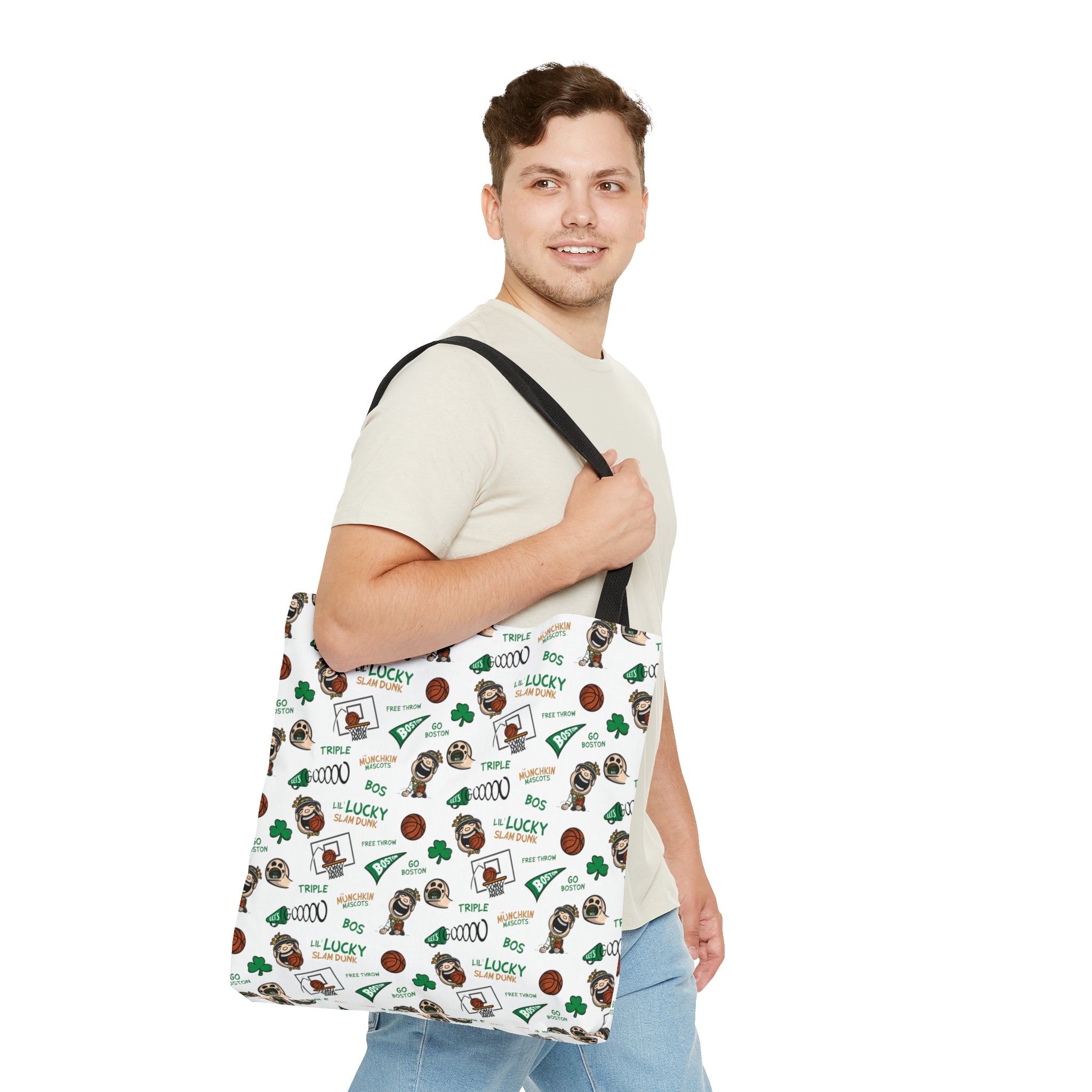 Tote Bag (AOP) - Pattern - Lil' Lucky BOS Basketball