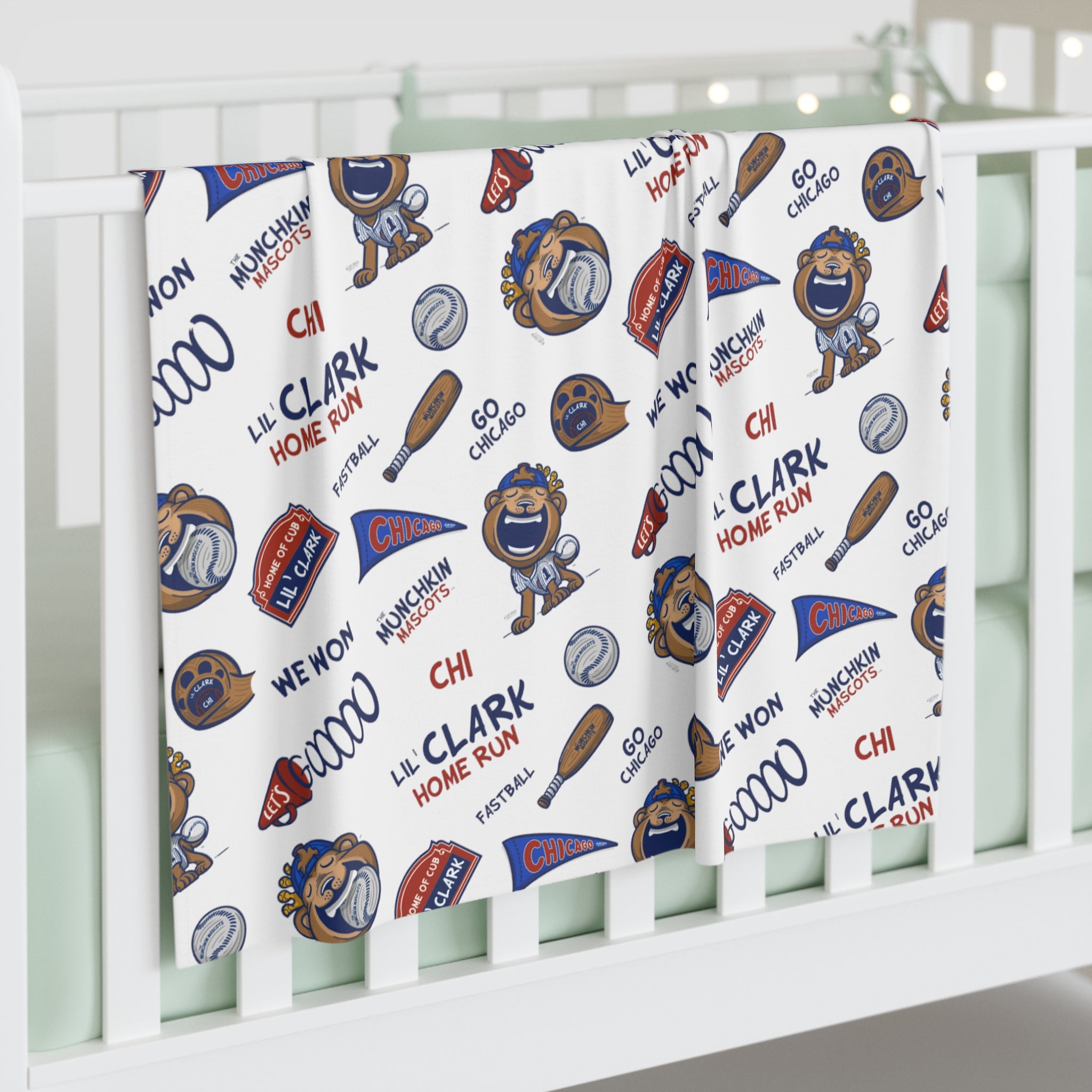 Lil' Clark CHI Baseball Baby Swaddle Blanket