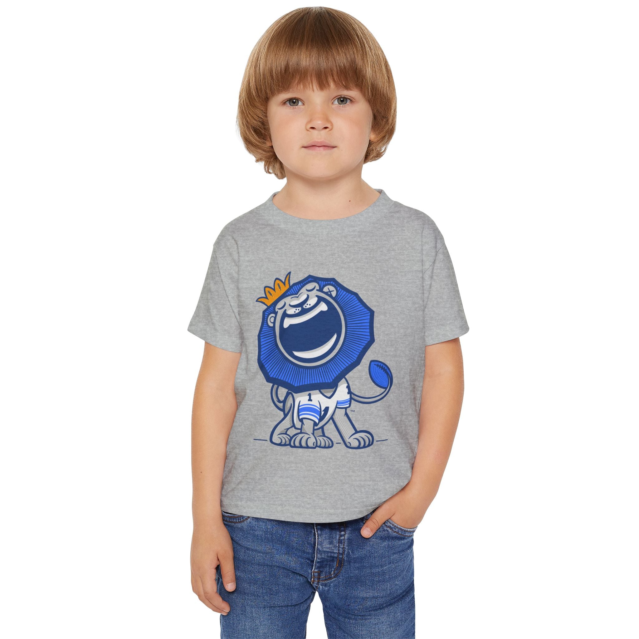 Detroit Football Toddler Tshirt Lil' Roary 'Home/Away Mascot' | Hand-Drawn Art | Gifts for Kids
