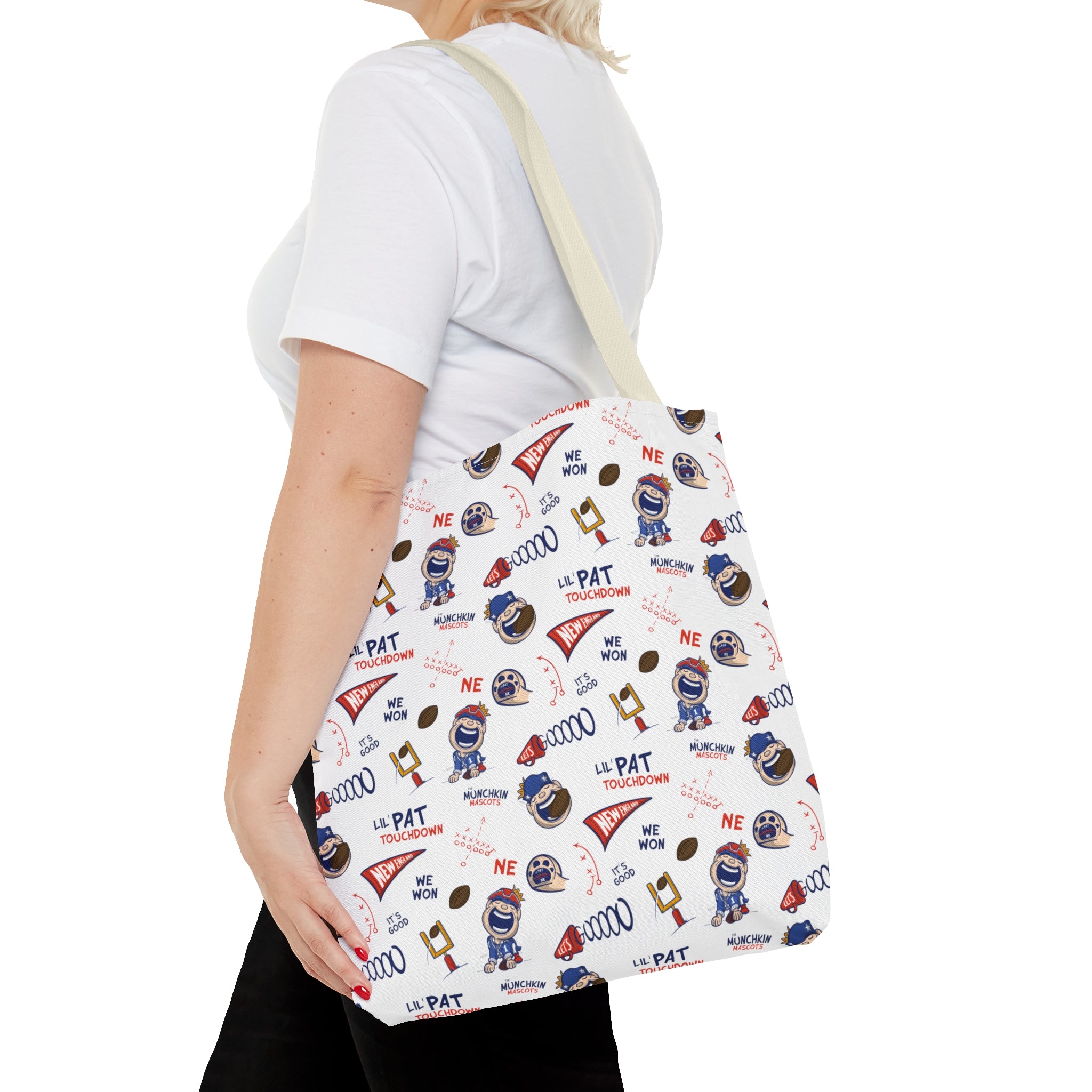 Tote Bag (AOP) - Pattern - Lil' Pat NE Football