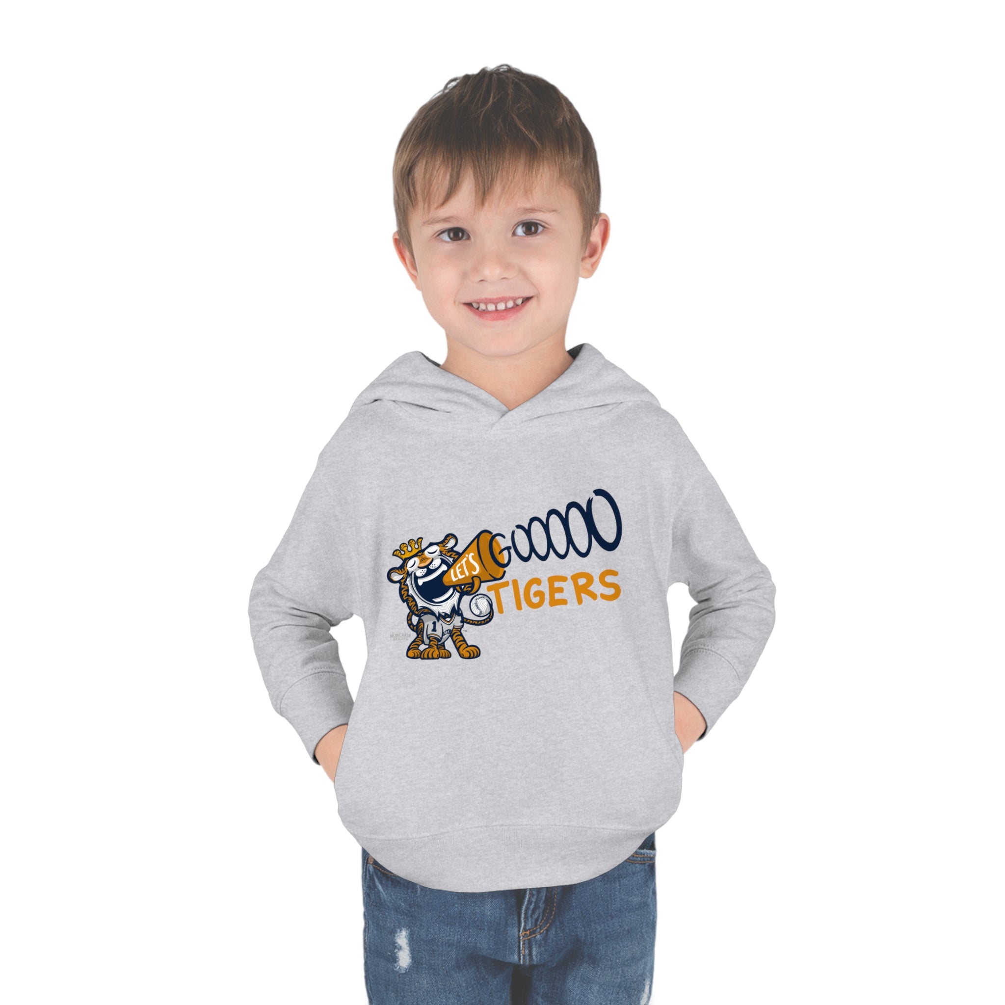 Toddler Pullover Fleece Hoodie - Let's Go - Lil' Paws DET Baseball