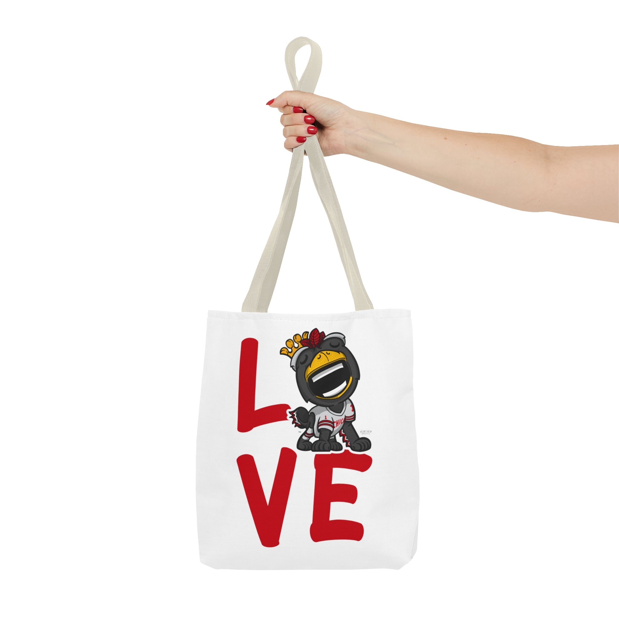 Tote Bag (AOP) - LOVE + Lets Go - Lil' Tommy CHI Hockey