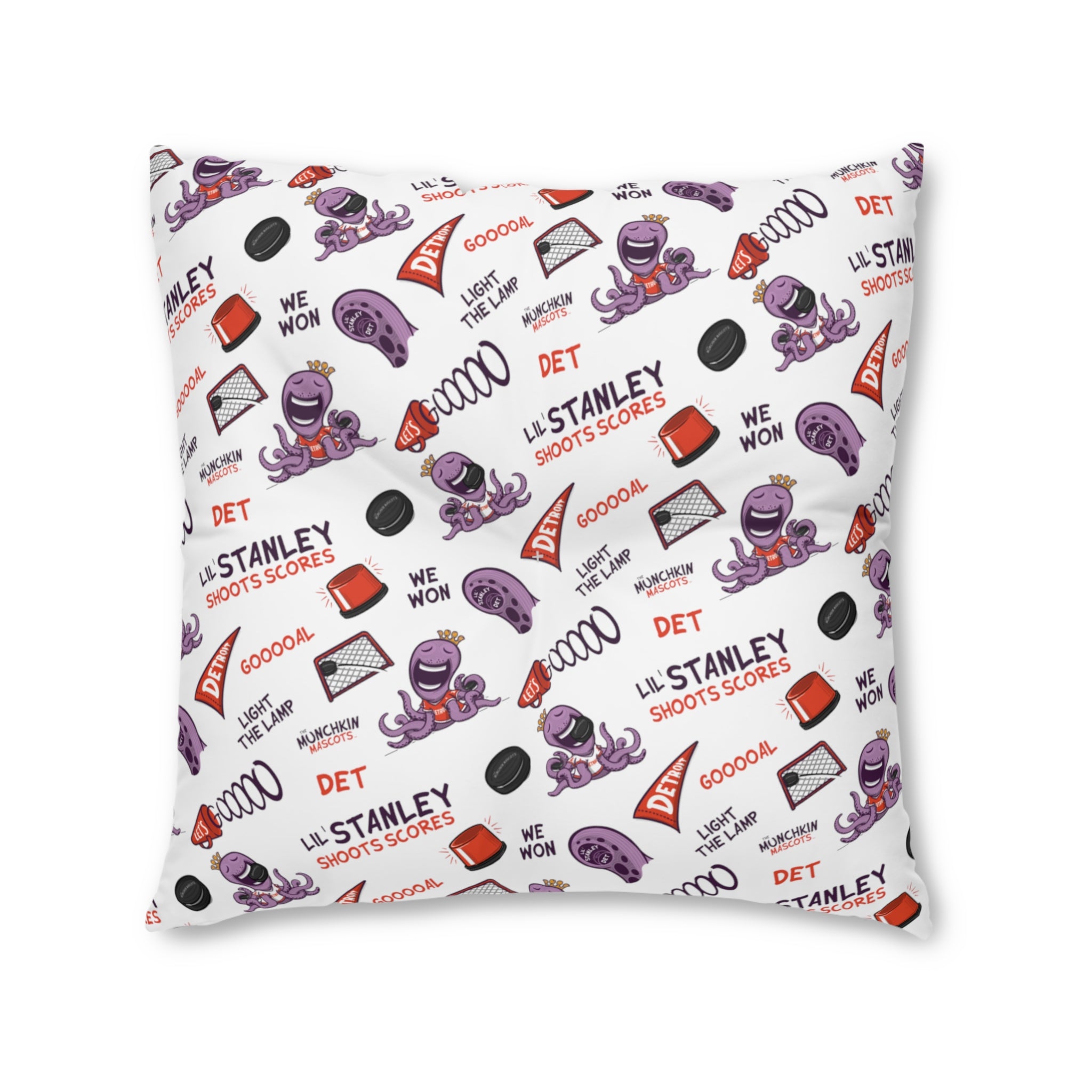 Tufted Floor Pillow, Square - Pattern + Future - Lil' Stanley DET Hockey