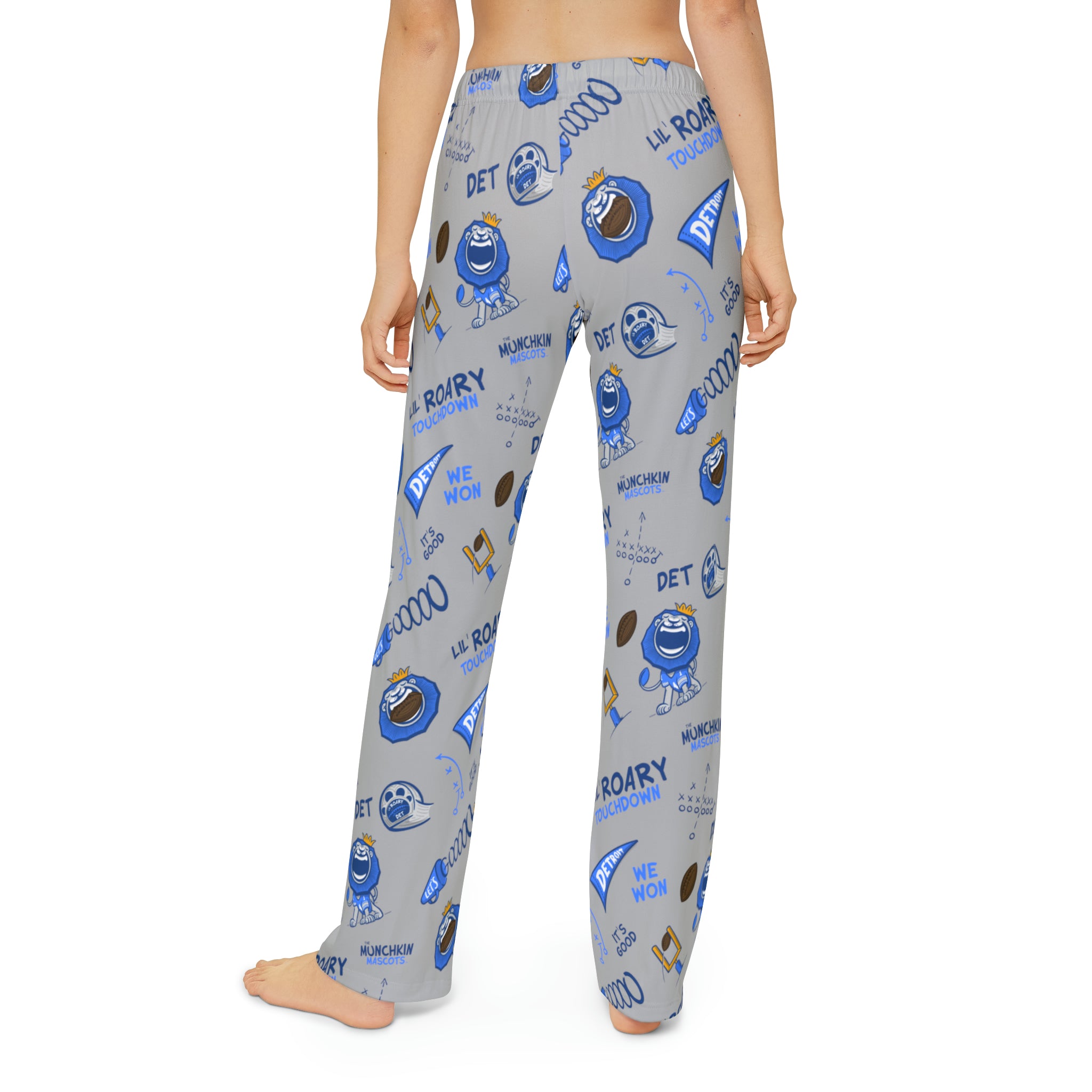 Kids Pajama Pants (AOP) - Pattern - Lil' Roary DET Football