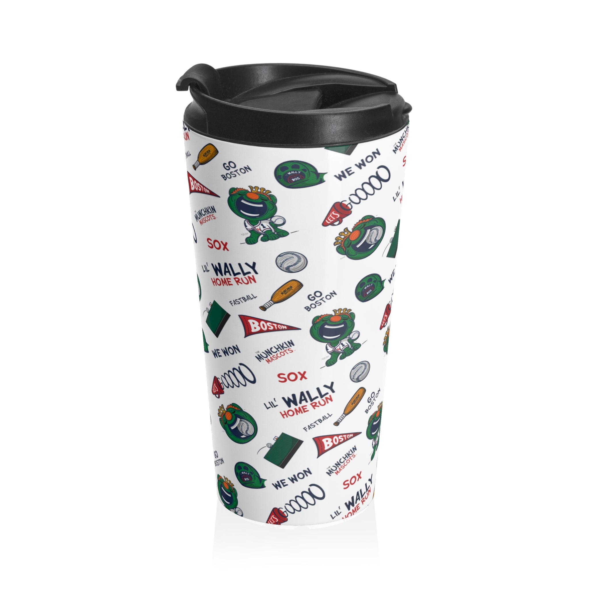 Stainless Steel Travel Mug - Lil' Wally BOS Baseball