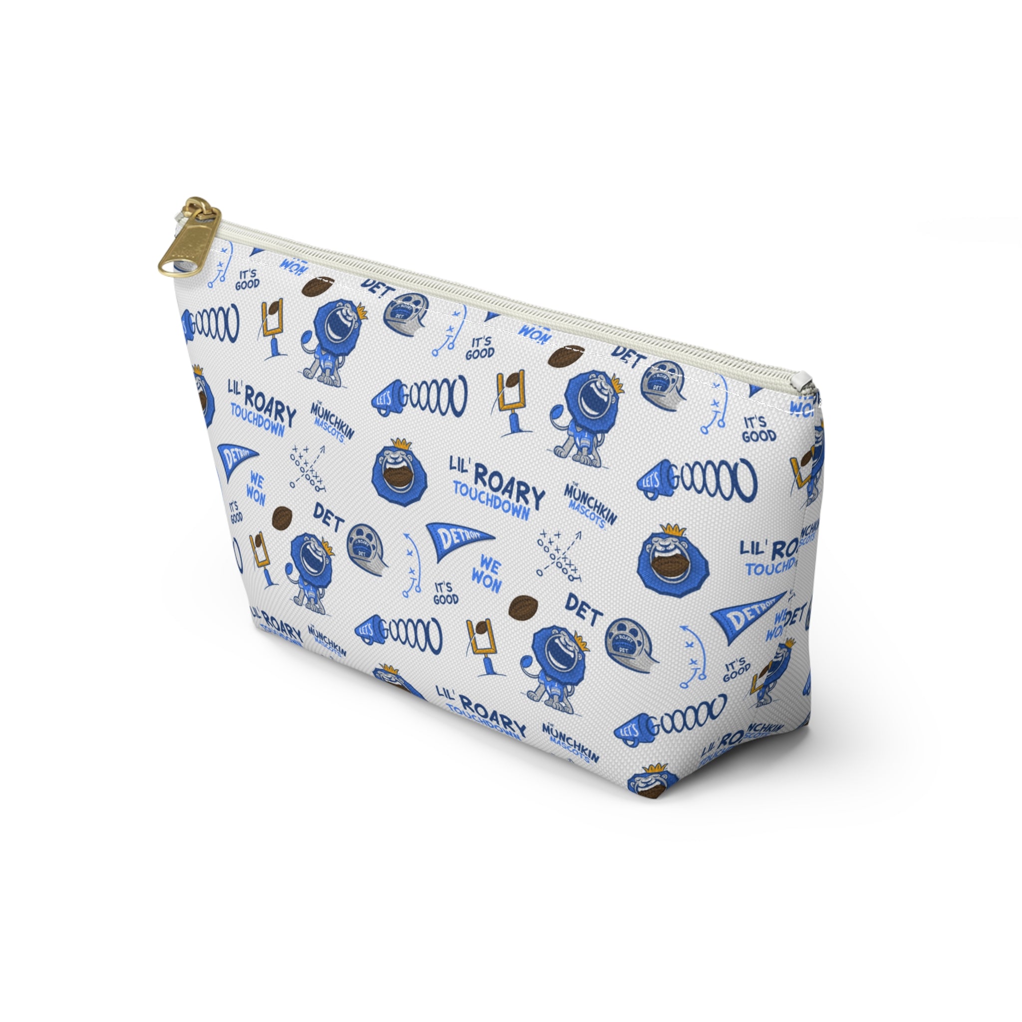 Detroit Football Accessory Pouch Lil' Roary Themed | Hand-Drawn Art | Gifts for Kids