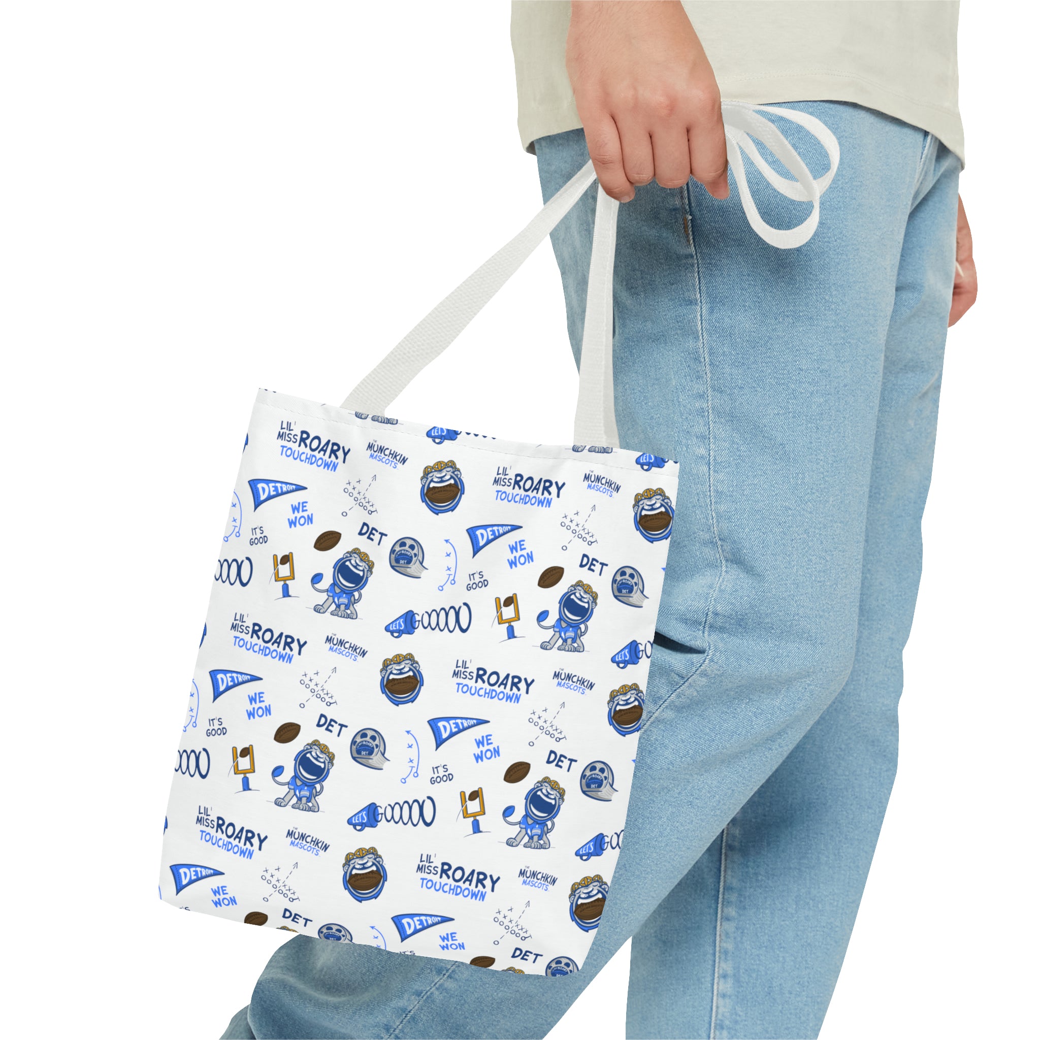 Tote Bag (AOP) - Pattern - Lil' Miss Roary DET Football