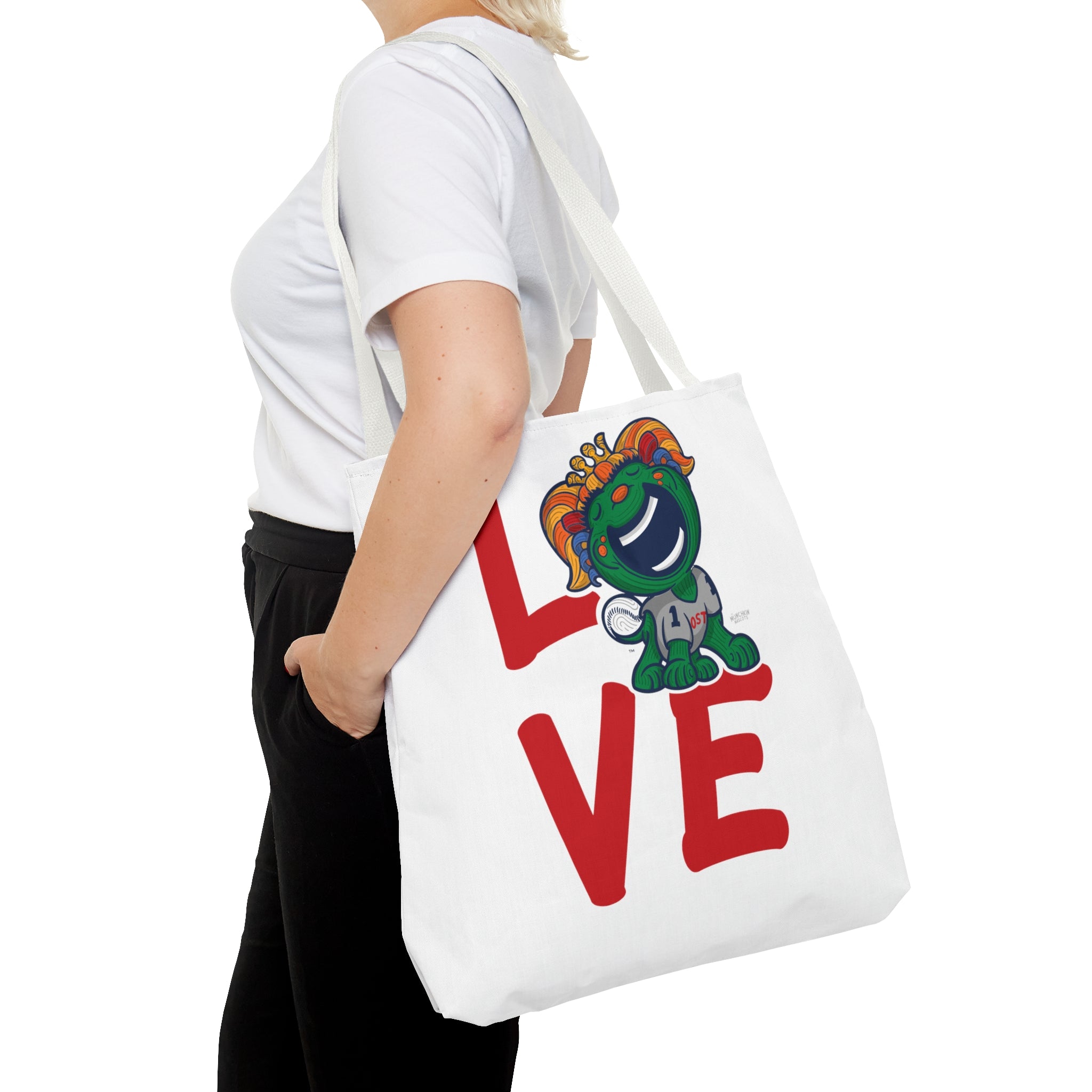 Tote Bag (AOP) - LOVE + Lets Go - Lil' Miss Tessie BOS Baseball