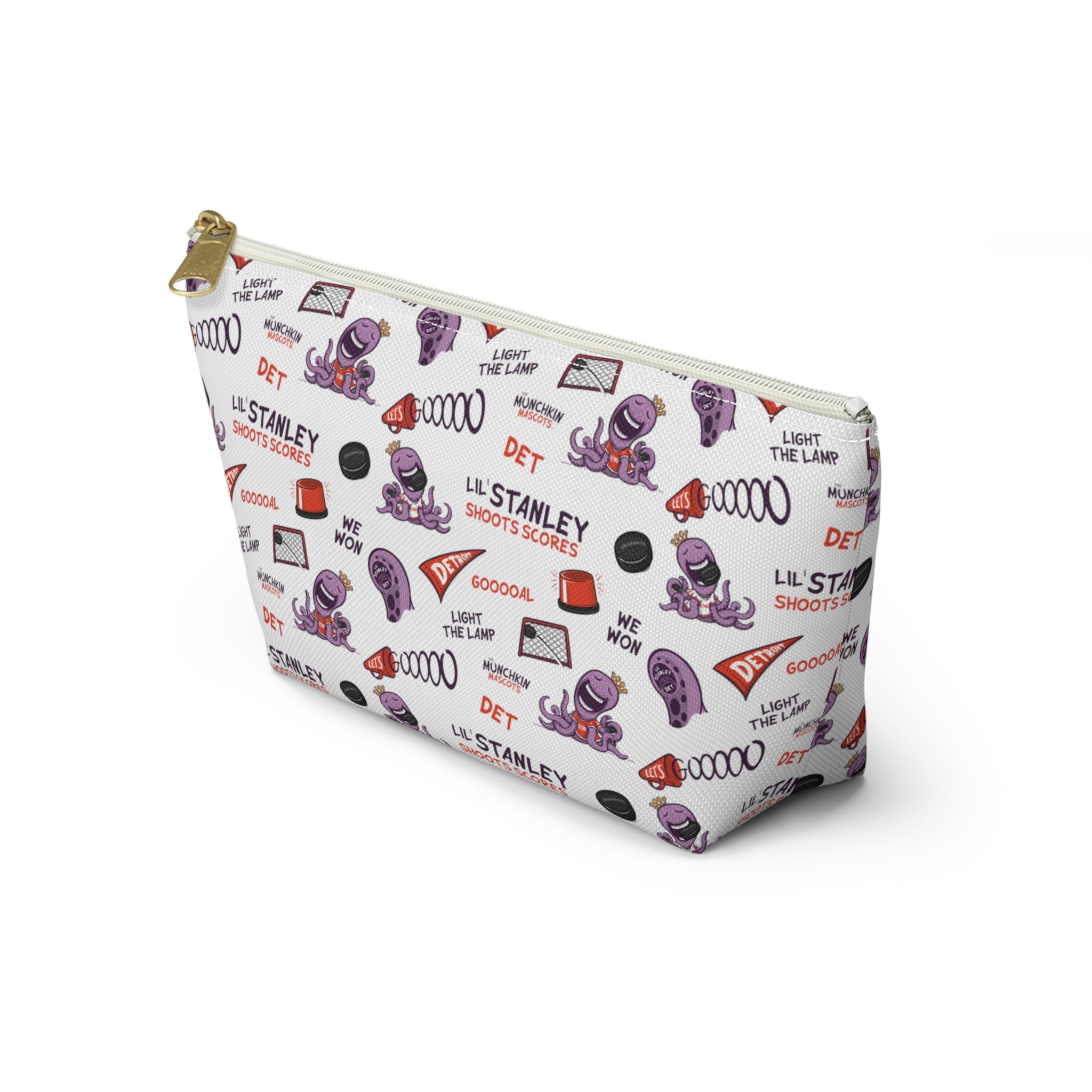 Accessory Pouch w T-bottom - Pattern - Lil' Stanley DET Hockey