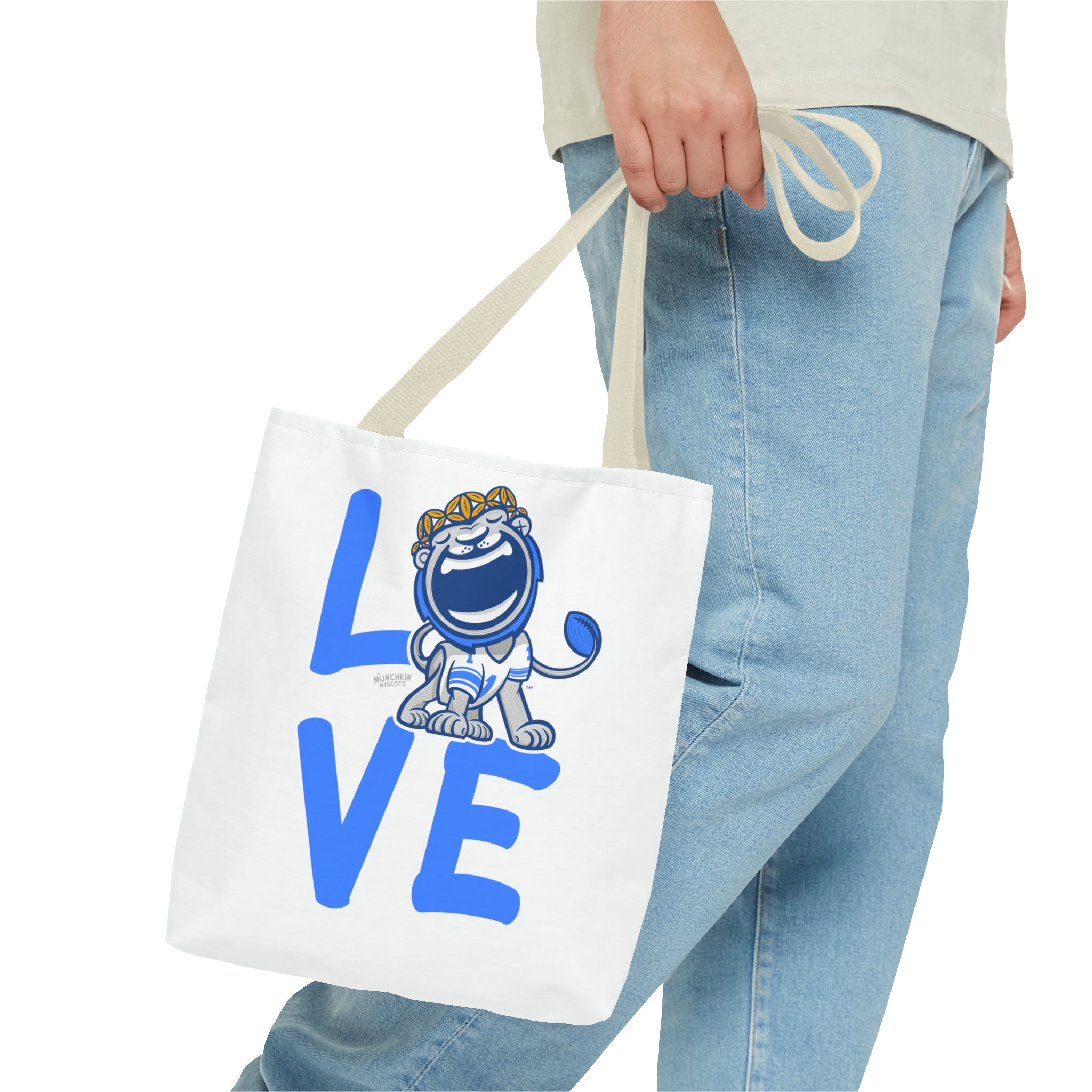 Tote Bag (AOP) - LOVE + Lets Go - Lil' Miss Roary DET Football