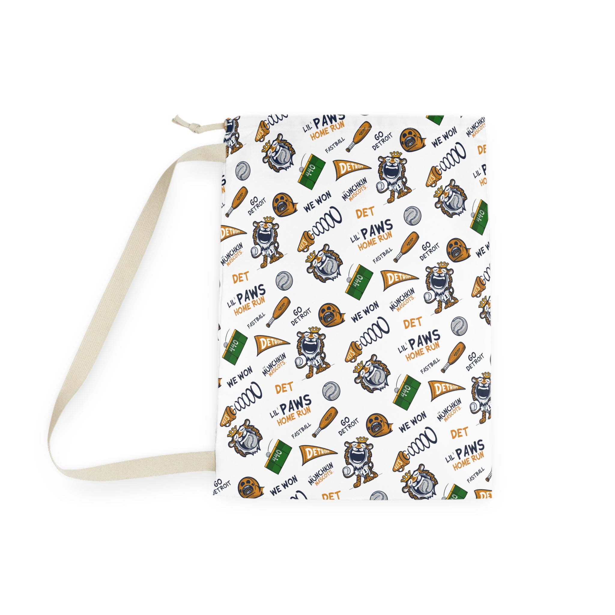 Laundry Bag - Pattern - Lil' Paws DET Baseball