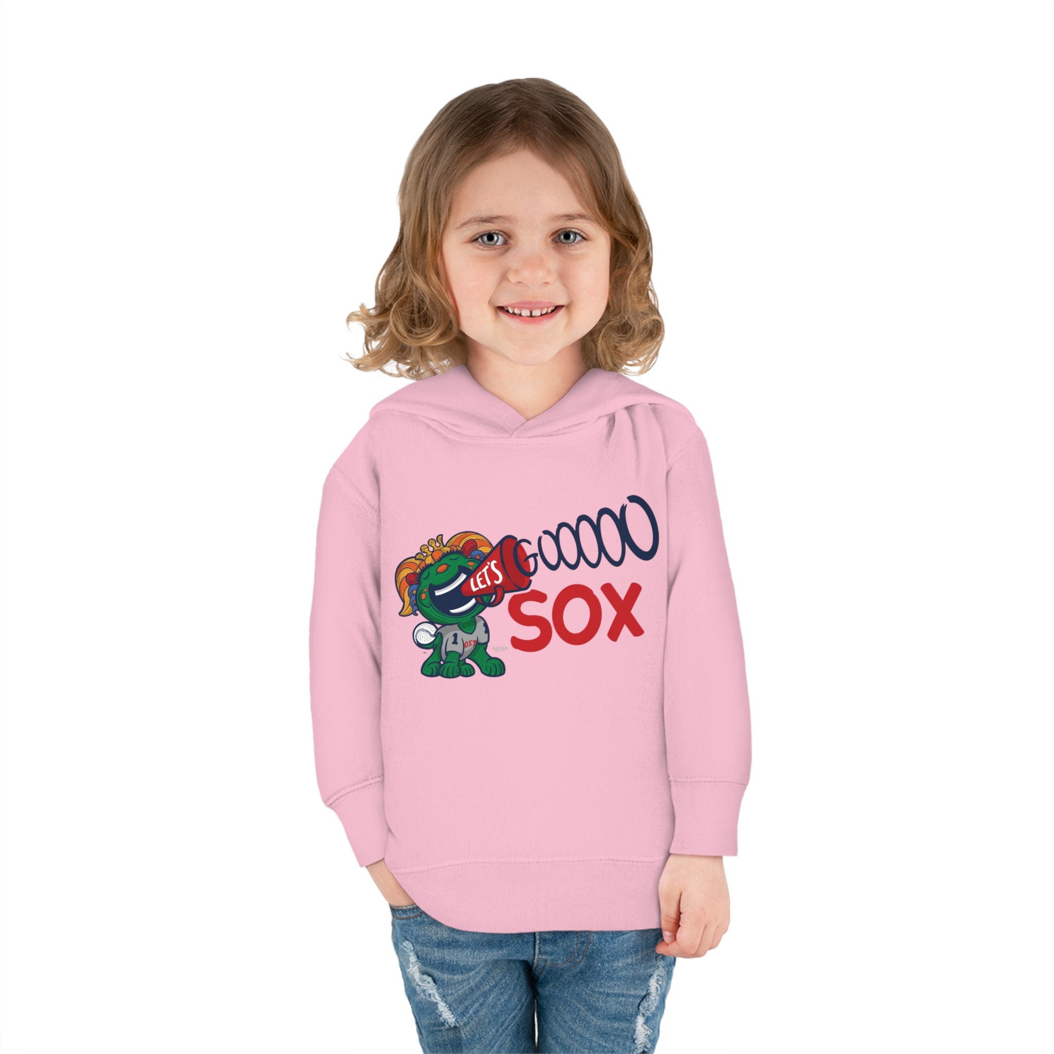 Toddler Pullover Fleece Hoodie - Let's Go - Lil' Miss Tessie BOS Baseball