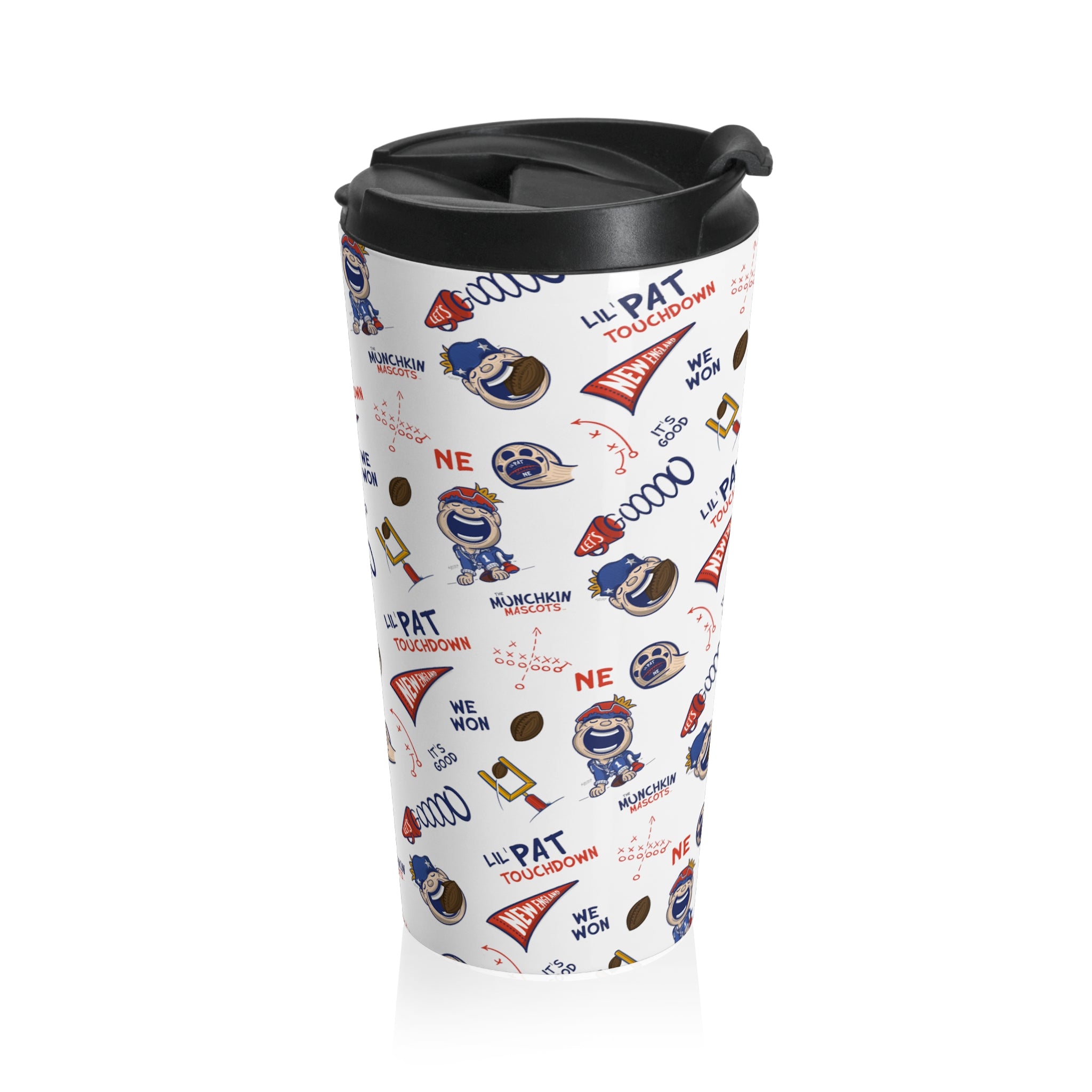 Stainless Steel Travel Mug - Lil' Pat NE Football