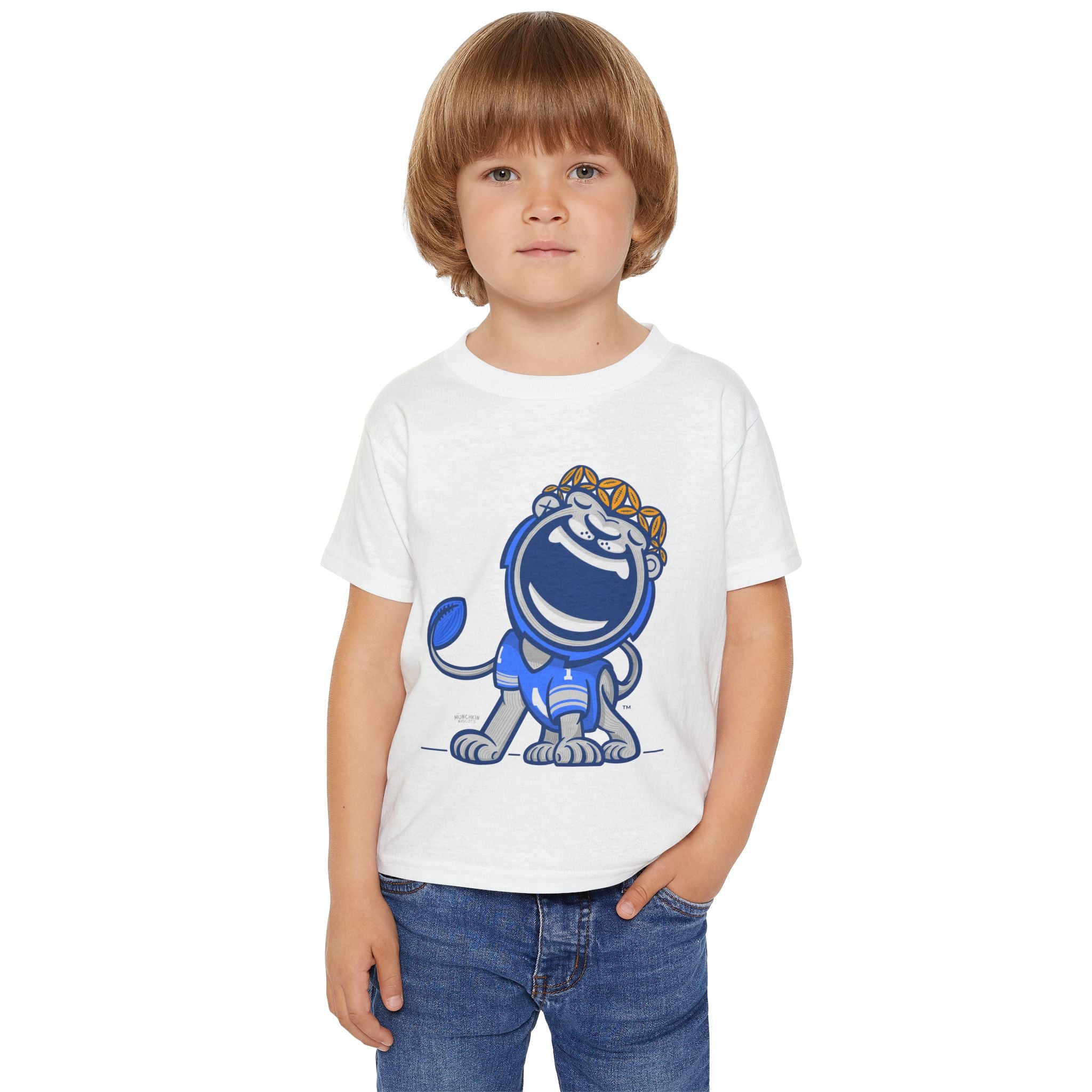 Detroit Football Toddler Tshirt Lil' Miss Roary 'Home/Away Mascot' | Hand-Drawn Art | Gifts for Kids