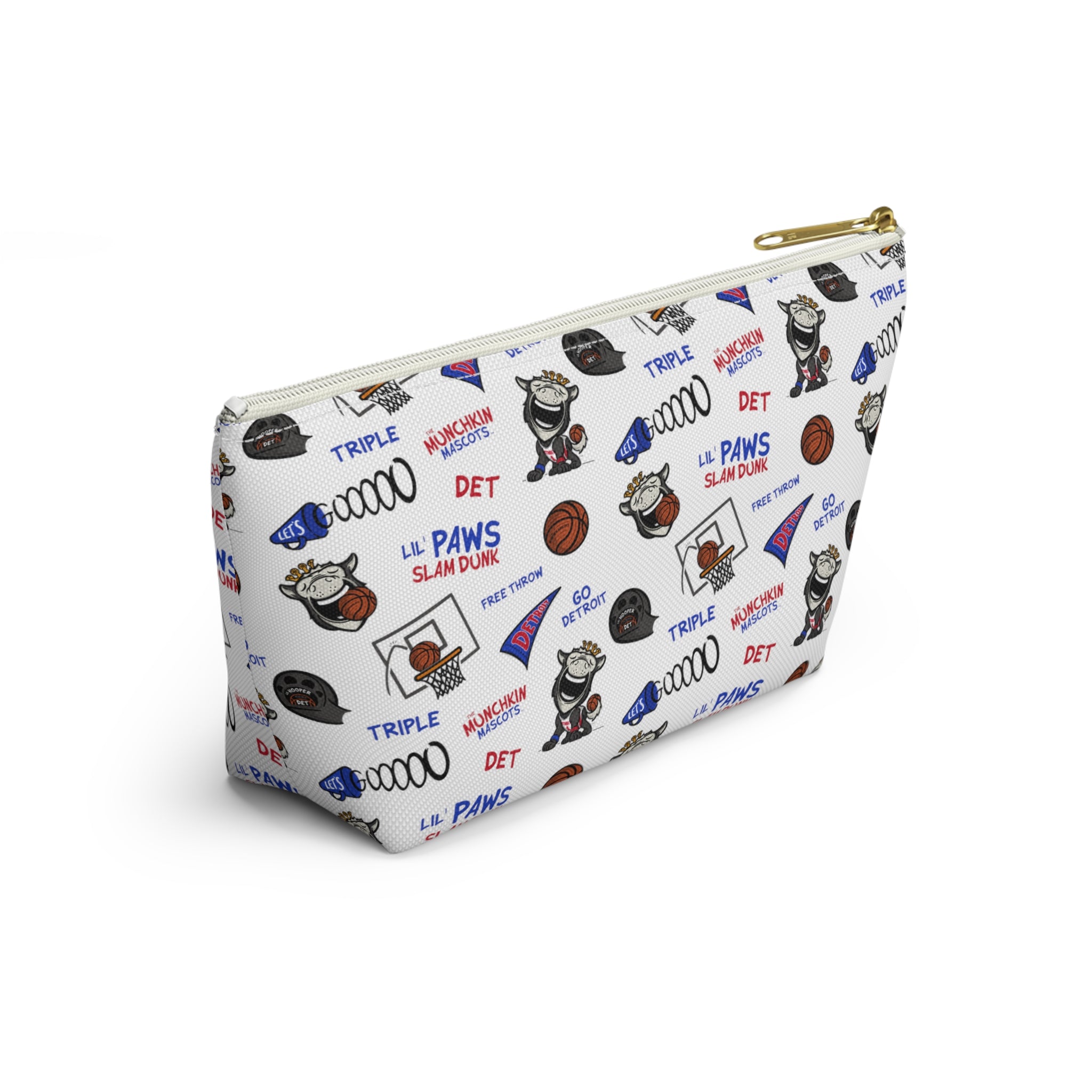 Accessory Pouch w T-bottom - Pattern- Lil' Lucky BOS Basketball