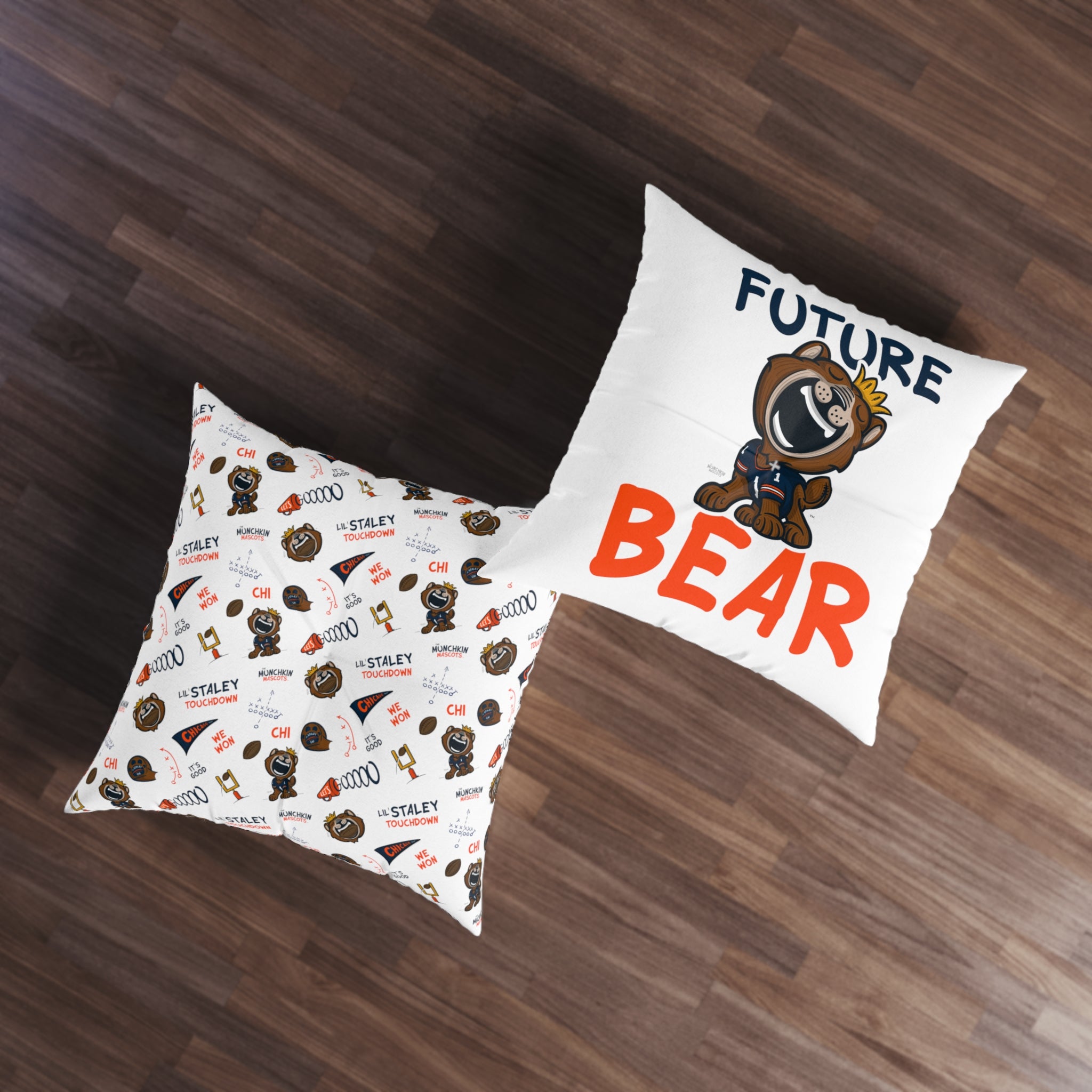 Tufted Floor Pillow, Square - Pattern + Future - Lil' Staley CHI Football