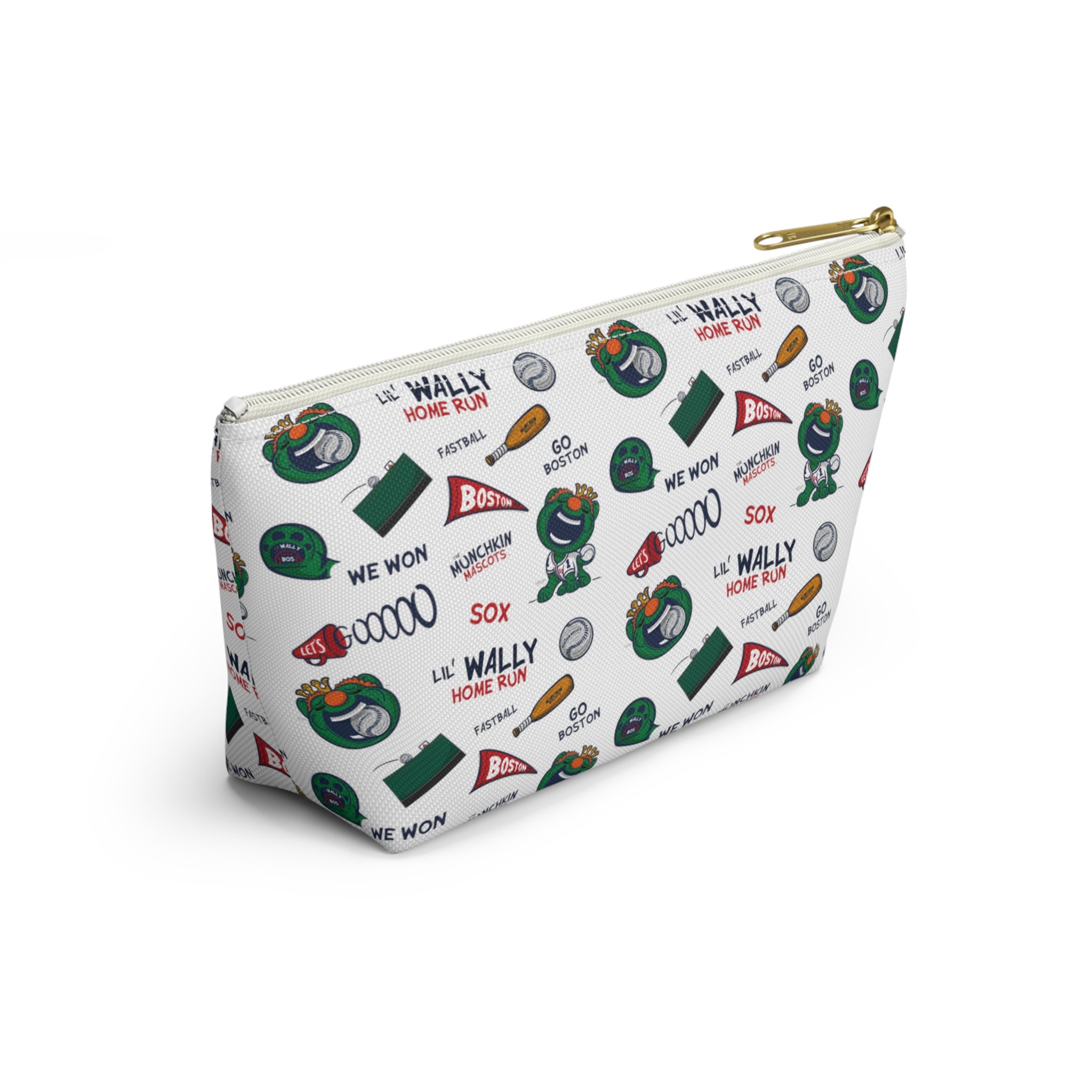 Accessory Pouch w T-bottom - Pattern - Lil' Wally BOS Baseball