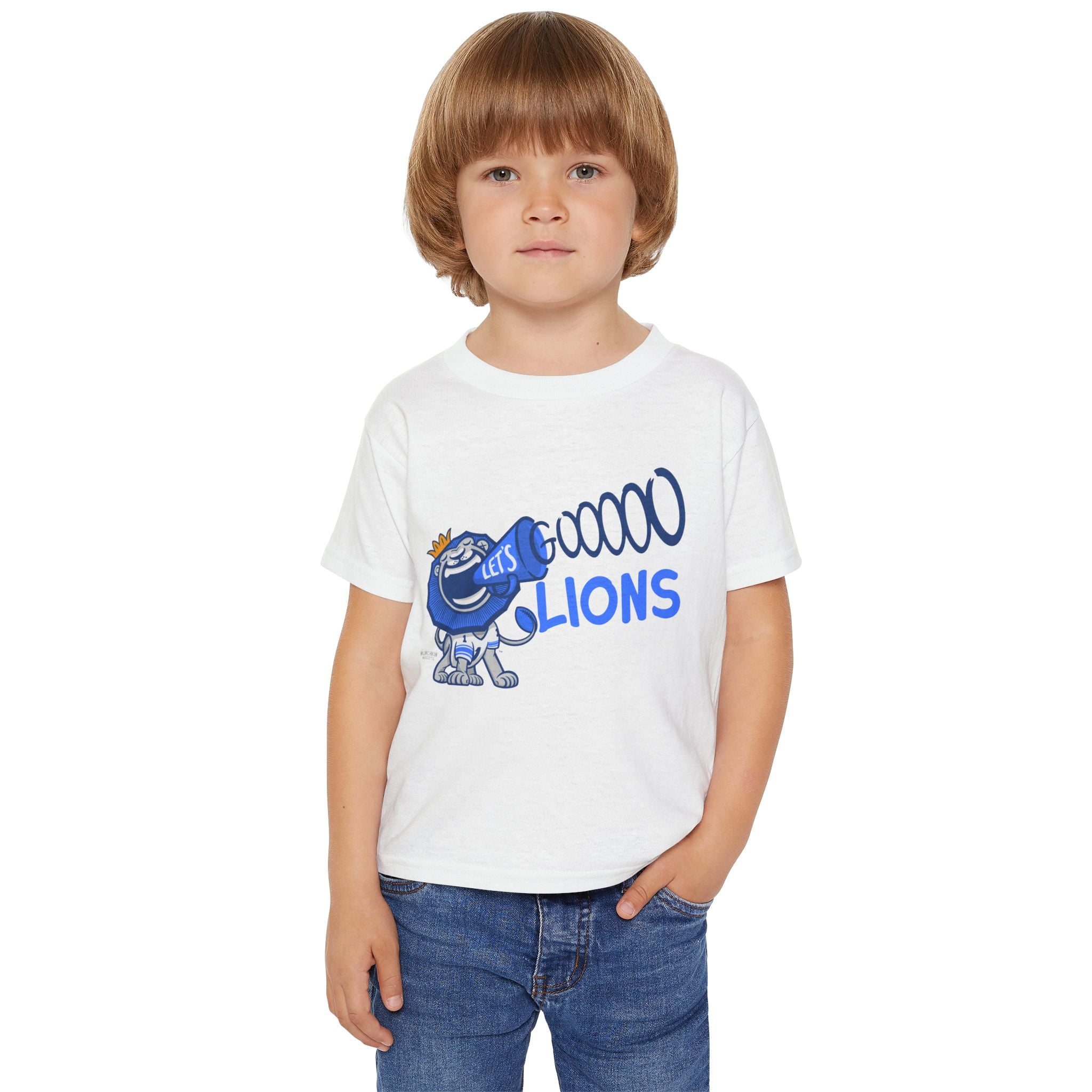 Detroit Football Toddler Tshirt Lil' Roary 'Let's Go' | Hand-Drawn Art | Gifts for Kids