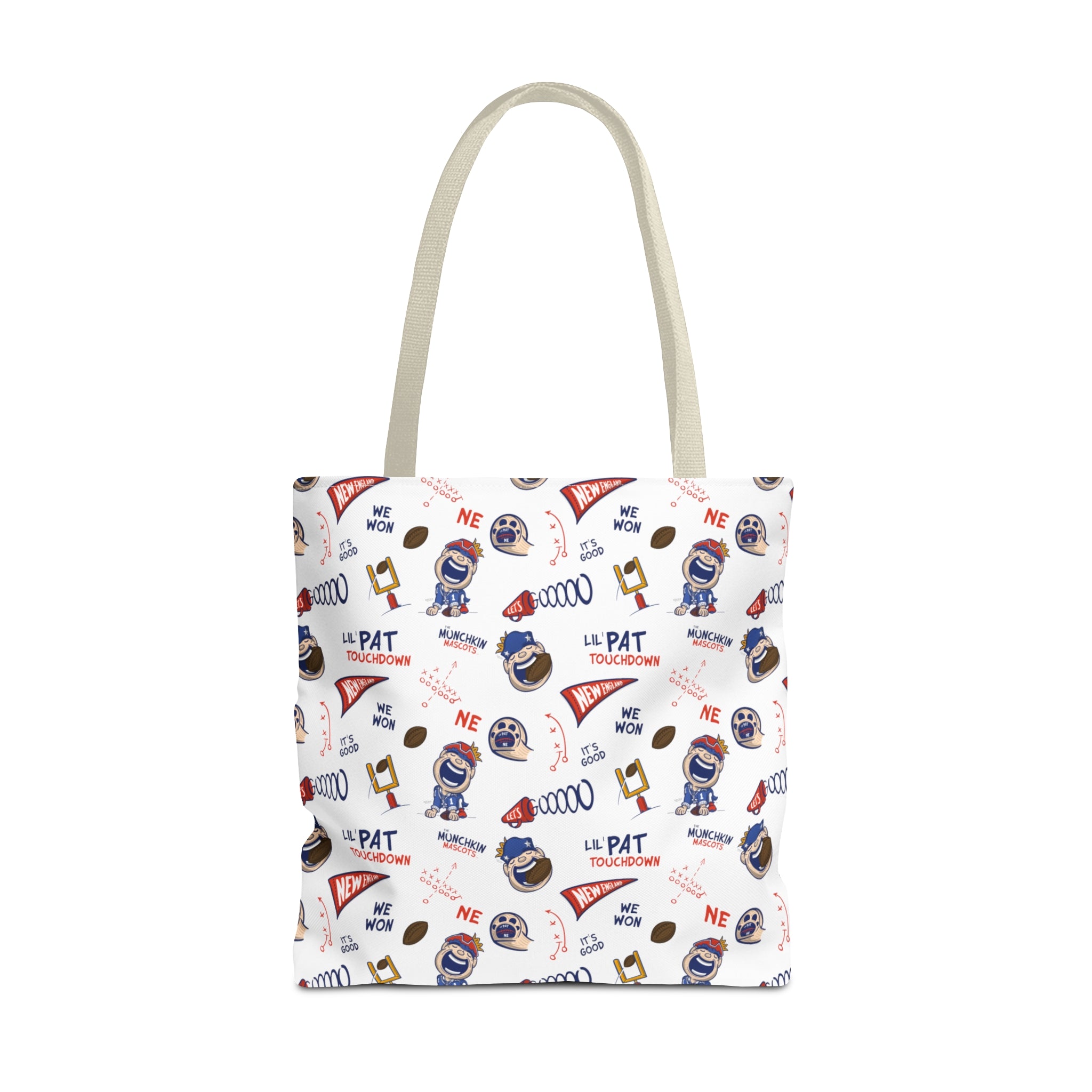 Tote Bag (AOP) - Pattern - Lil' Pat NE Football