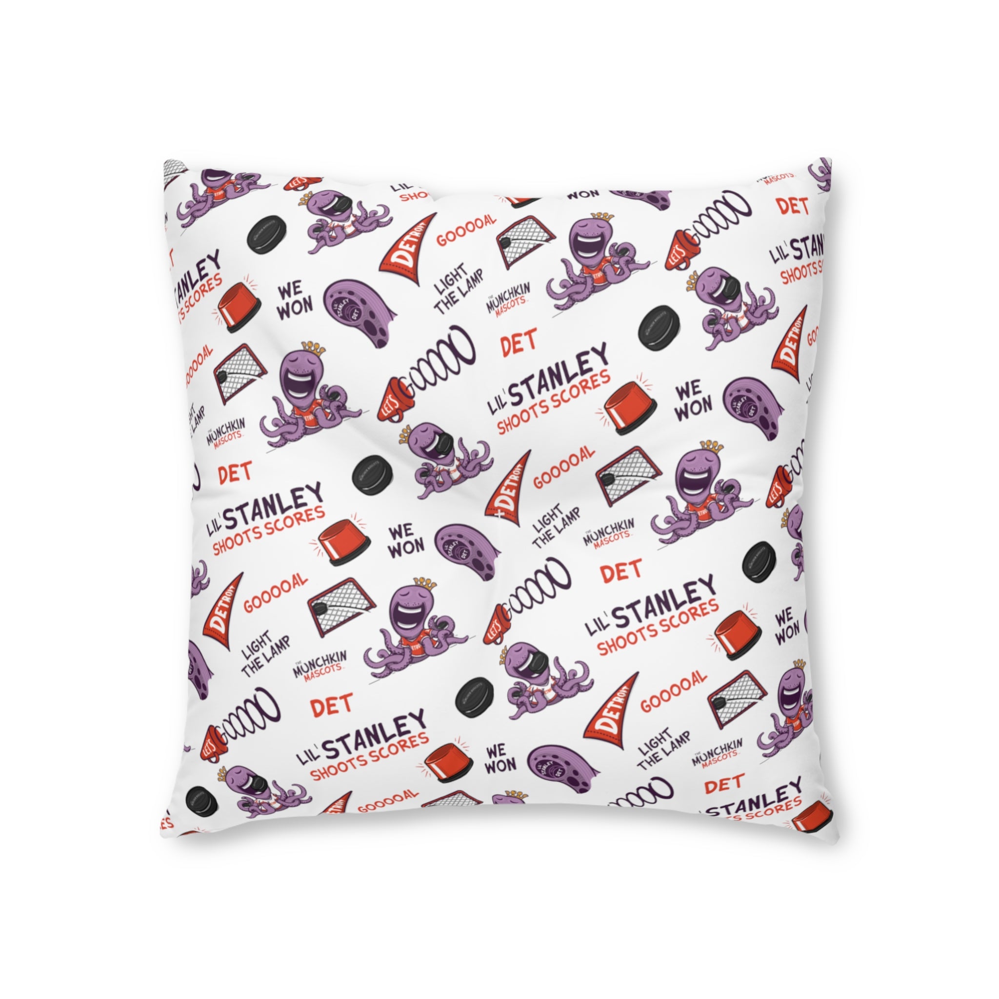 Tufted Floor Pillow, Square - Pattern + Future - Lil' Stanley DET Hockey