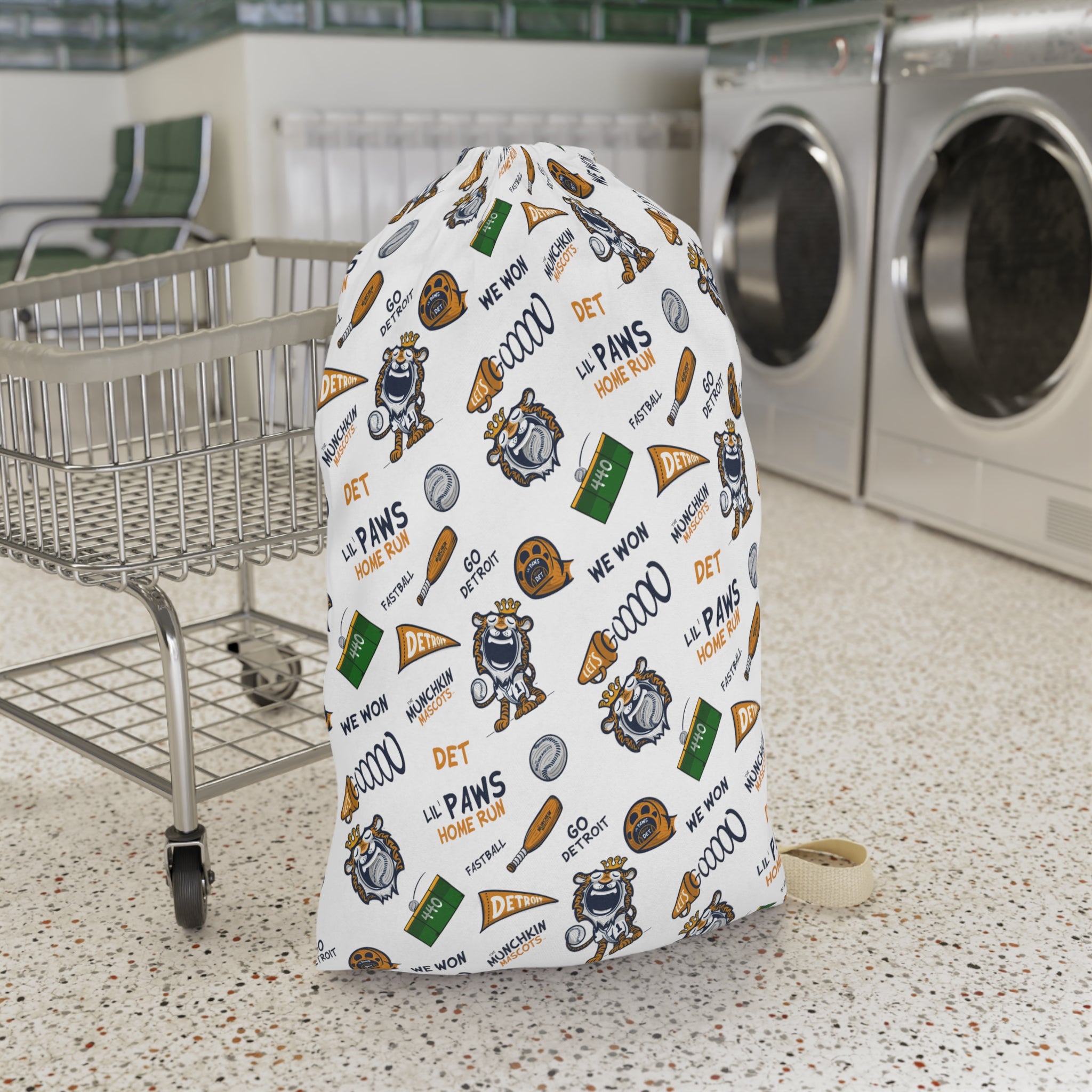 Laundry Bag - Pattern - Lil' Paws DET Baseball