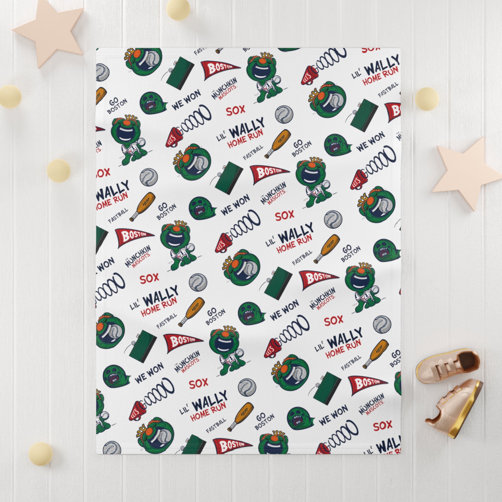 Soft Fleece Baby Blanket - Pattern - Lil' Wally BOS Baseball