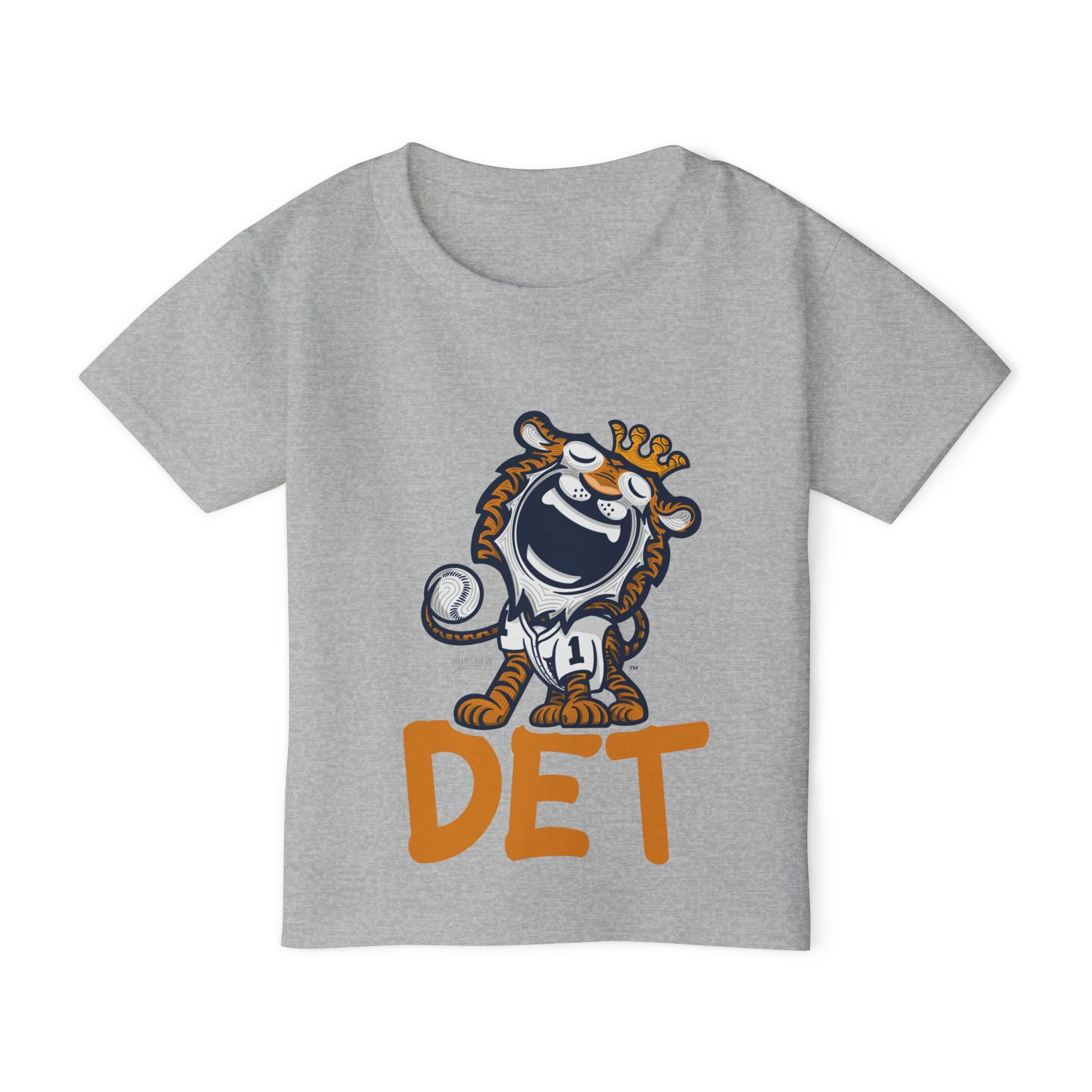 Detroit Baseball Toddler Tshirt Lil' Paws 'DET' | Hand-Drawn Art | Gifts for Kids