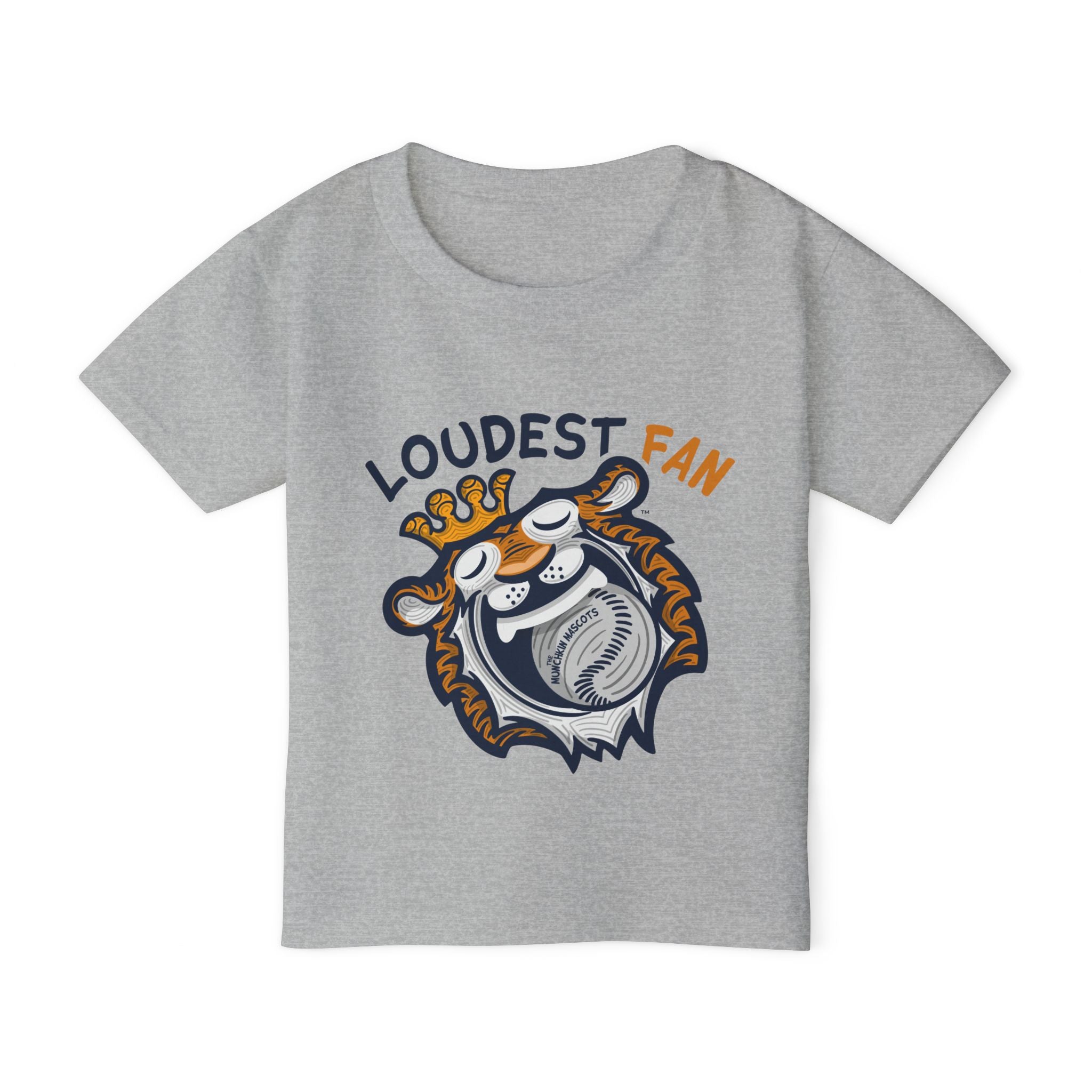 Detroit Baseball Toddler Tshirt Lil' Paws 'Loudest Fan' | Hand-Drawn Art | Gifts for Kids