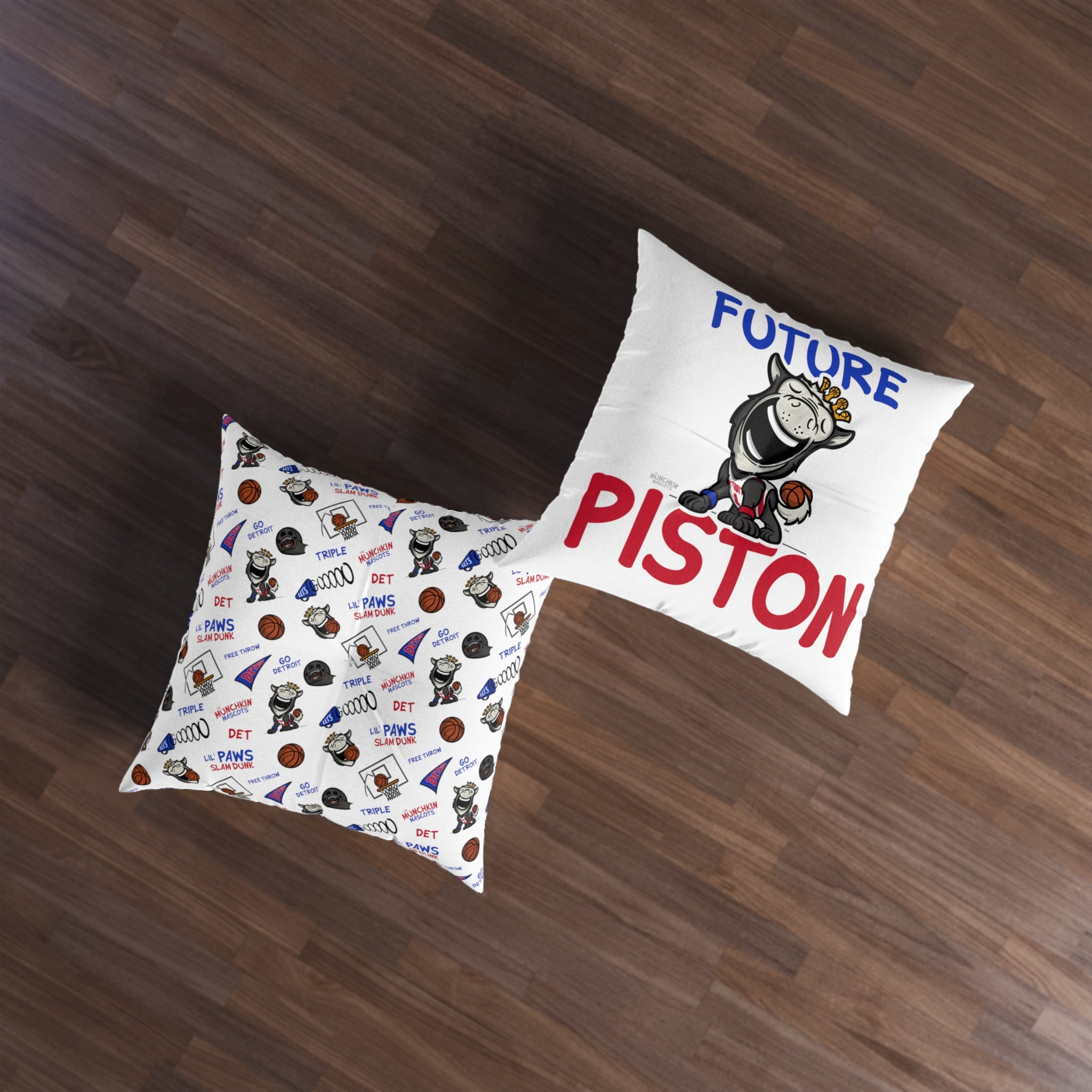 Tufted Floor Pillow, Square - Pattern + Future - Lil' Hooper DET Basketball