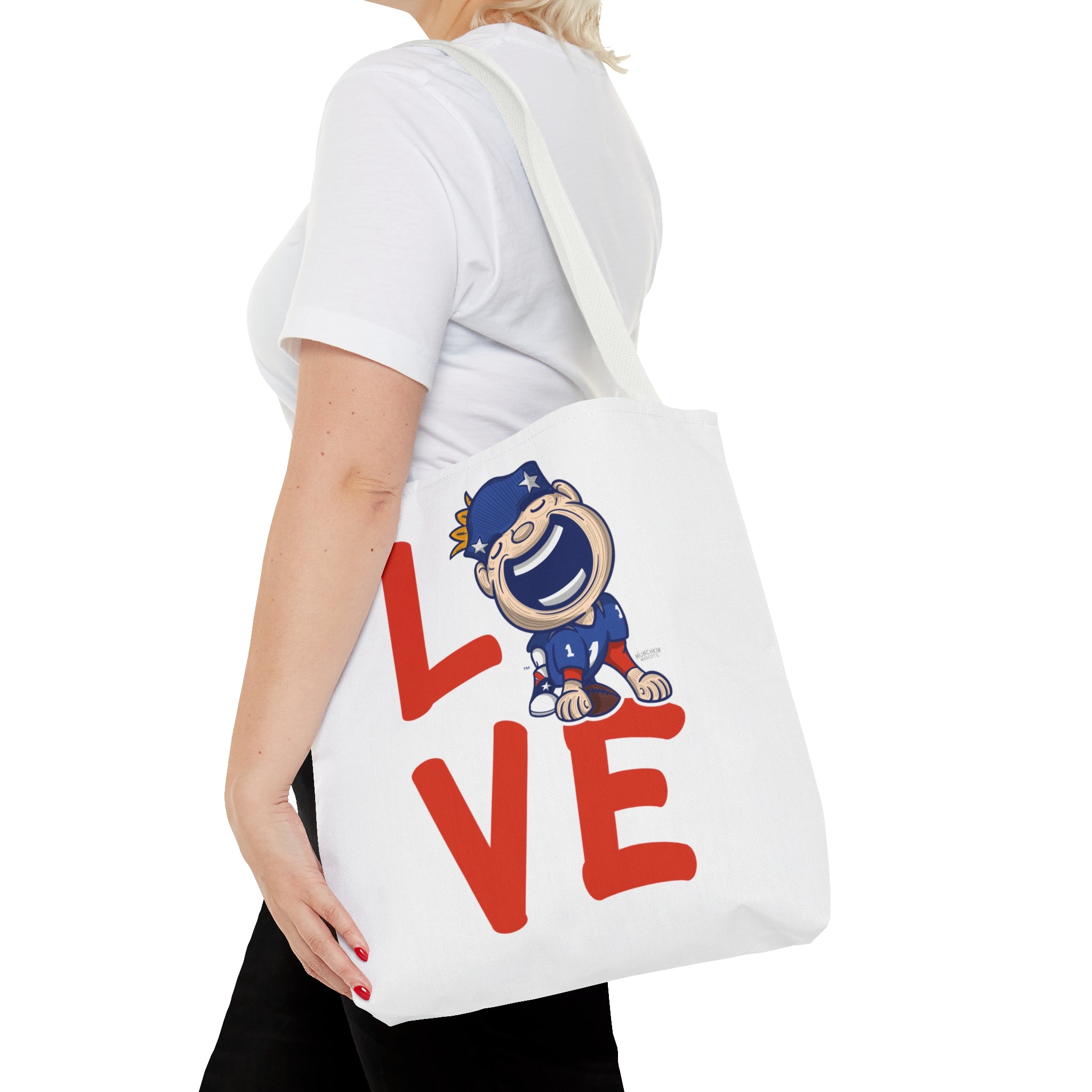 Tote Bag (AOP) - LOVE + Lets Go - Lil' Pat NE Football