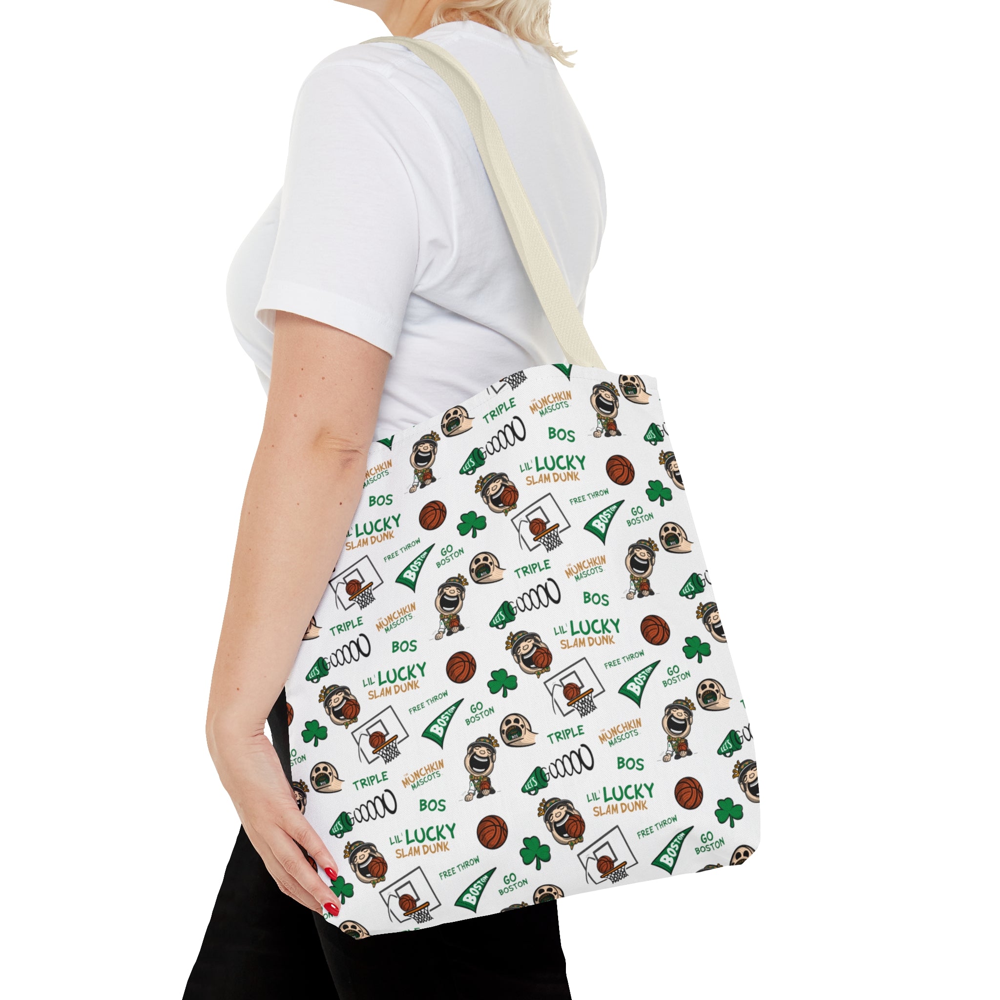 Tote Bag (AOP) - Pattern - Lil' Lucky BOS Basketball