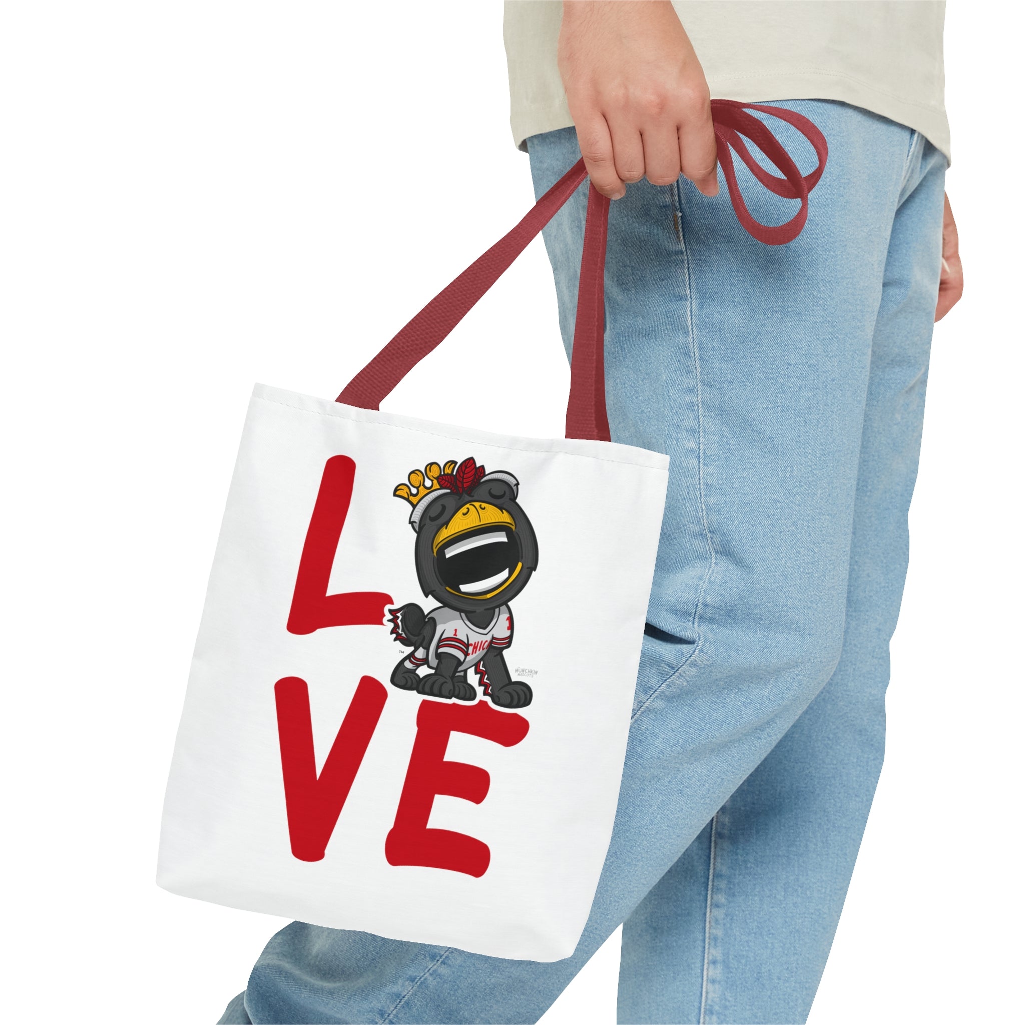 Tote Bag (AOP) - LOVE + Lets Go - Lil' Tommy CHI Hockey