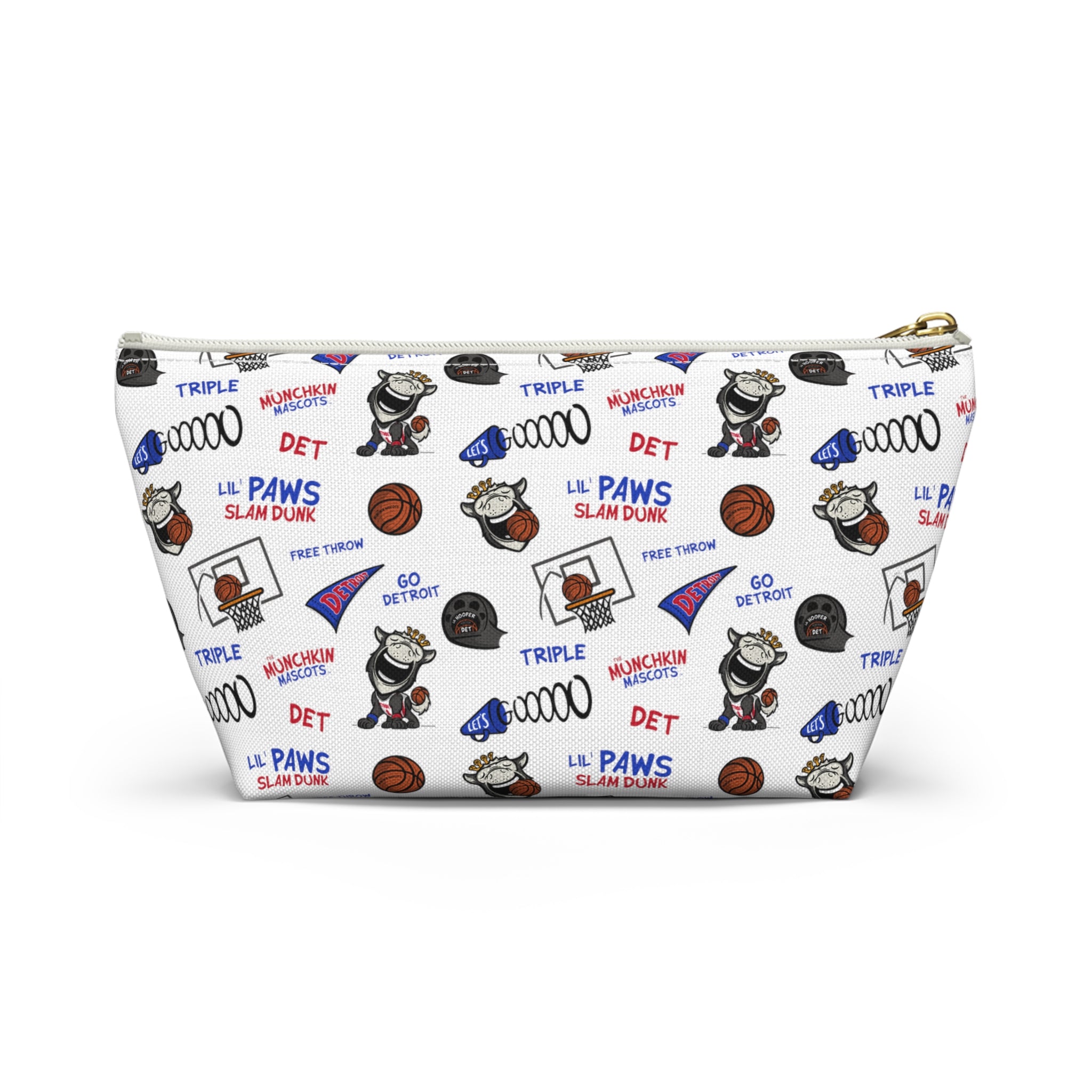 Accessory Pouch w T-bottom - Pattern- Lil' Lucky BOS Basketball