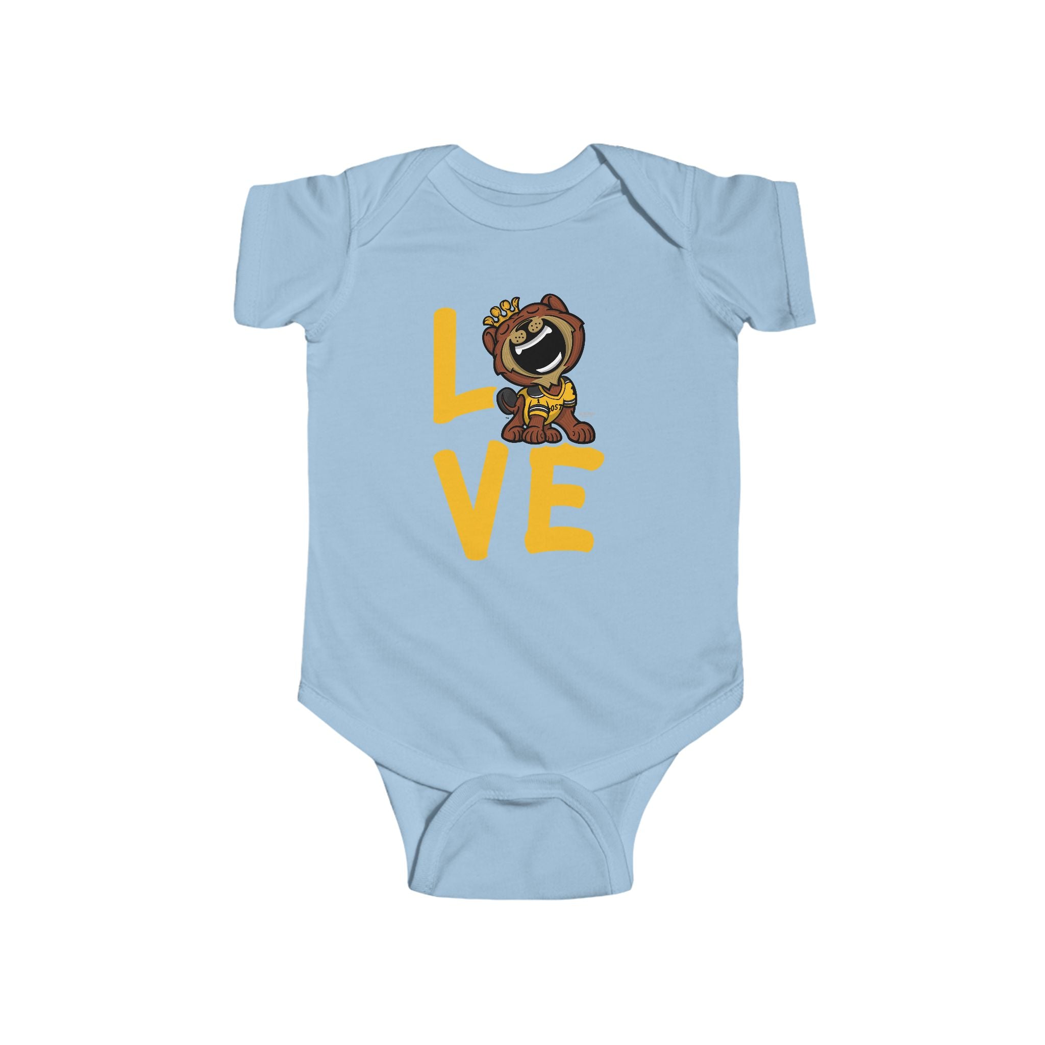 Boston Hockey Newborn & Infant Lil' Blades 'LOVE' Jersey Bodysuit | Hand-Drawn Art | Gifts for Newborns