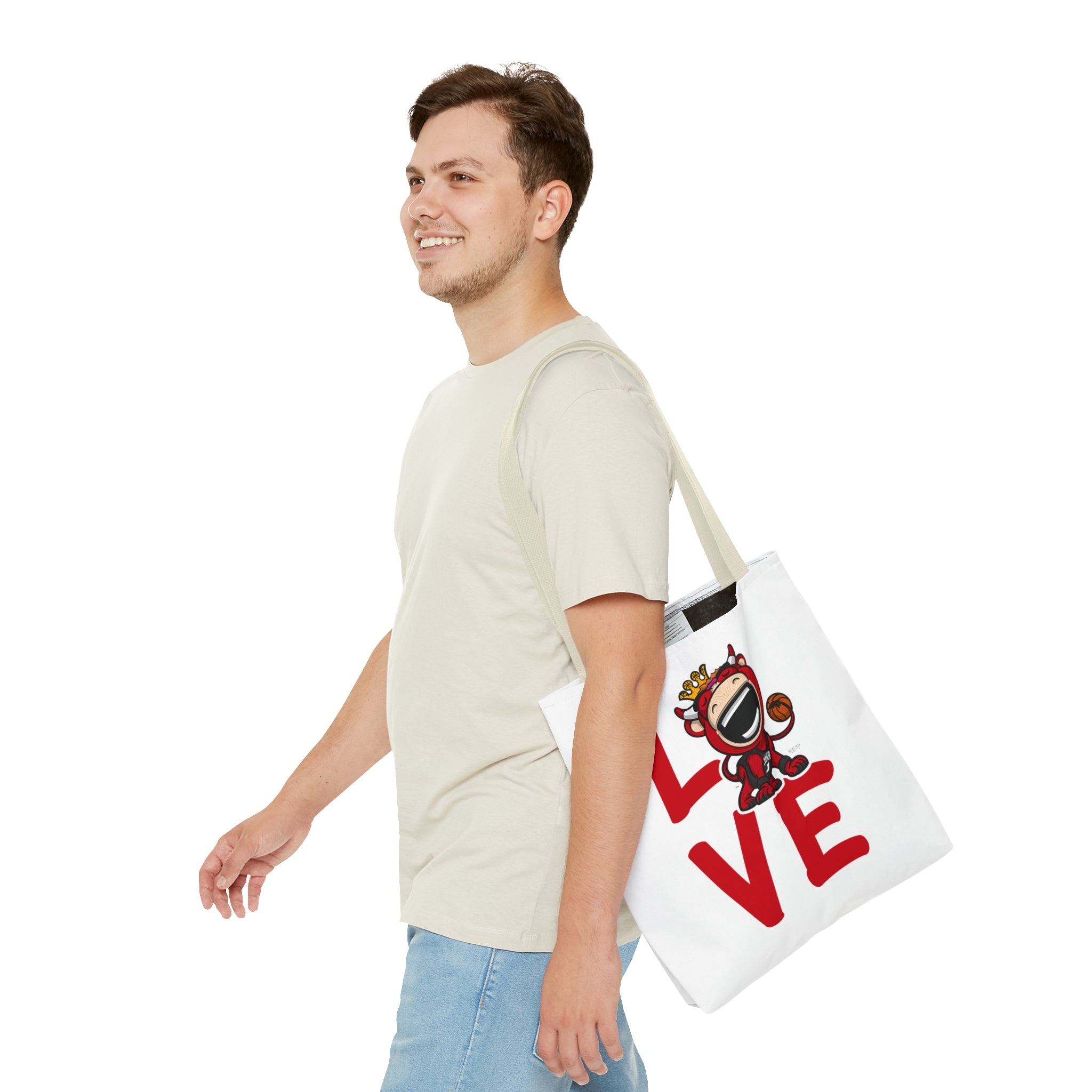 Tote Bag (AOP) - LOVE + Lets Go - Lil' Benny CHI Basketball