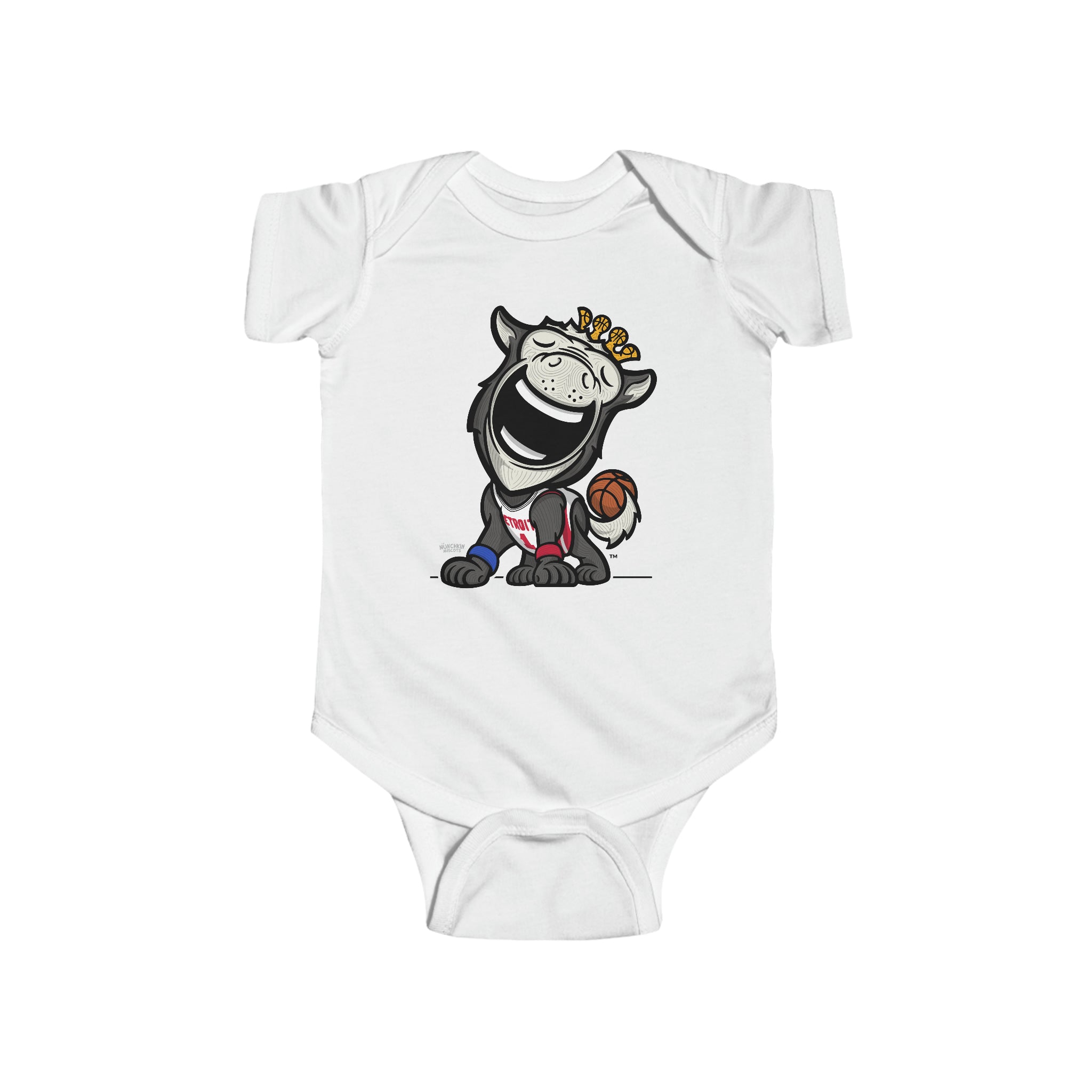 Infant Fine Jersey Bodysuit - Home Jersey - Lil' Hooper DET Basketball