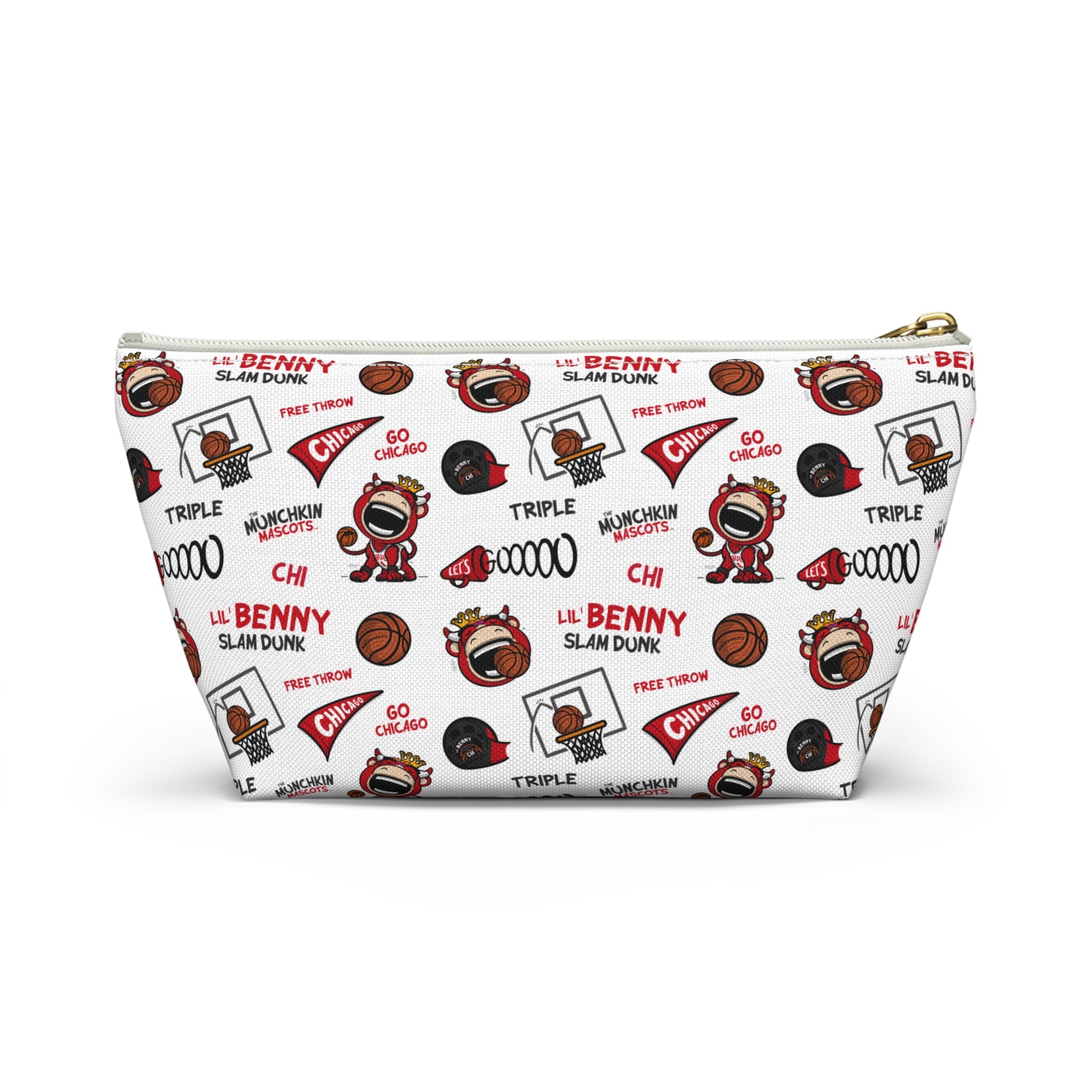 Chicago Basketball Accessory Pouch Lil' Benny Themed | Hand-Drawn Art | Gifts for Kids