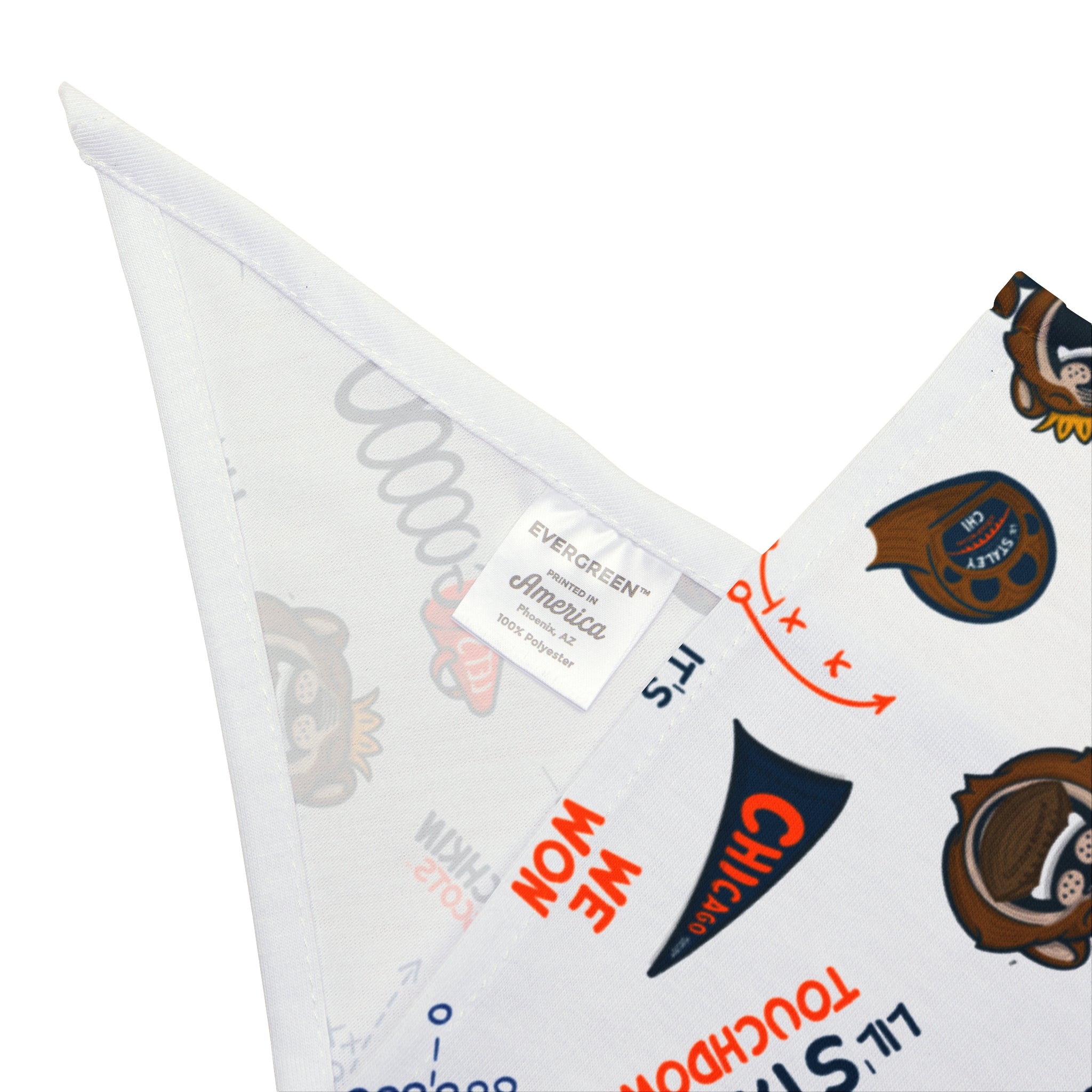 Chicago Football Pet Bandana Lil' Staley Pattern | Hand-Drawn Art | Gifts for Pets