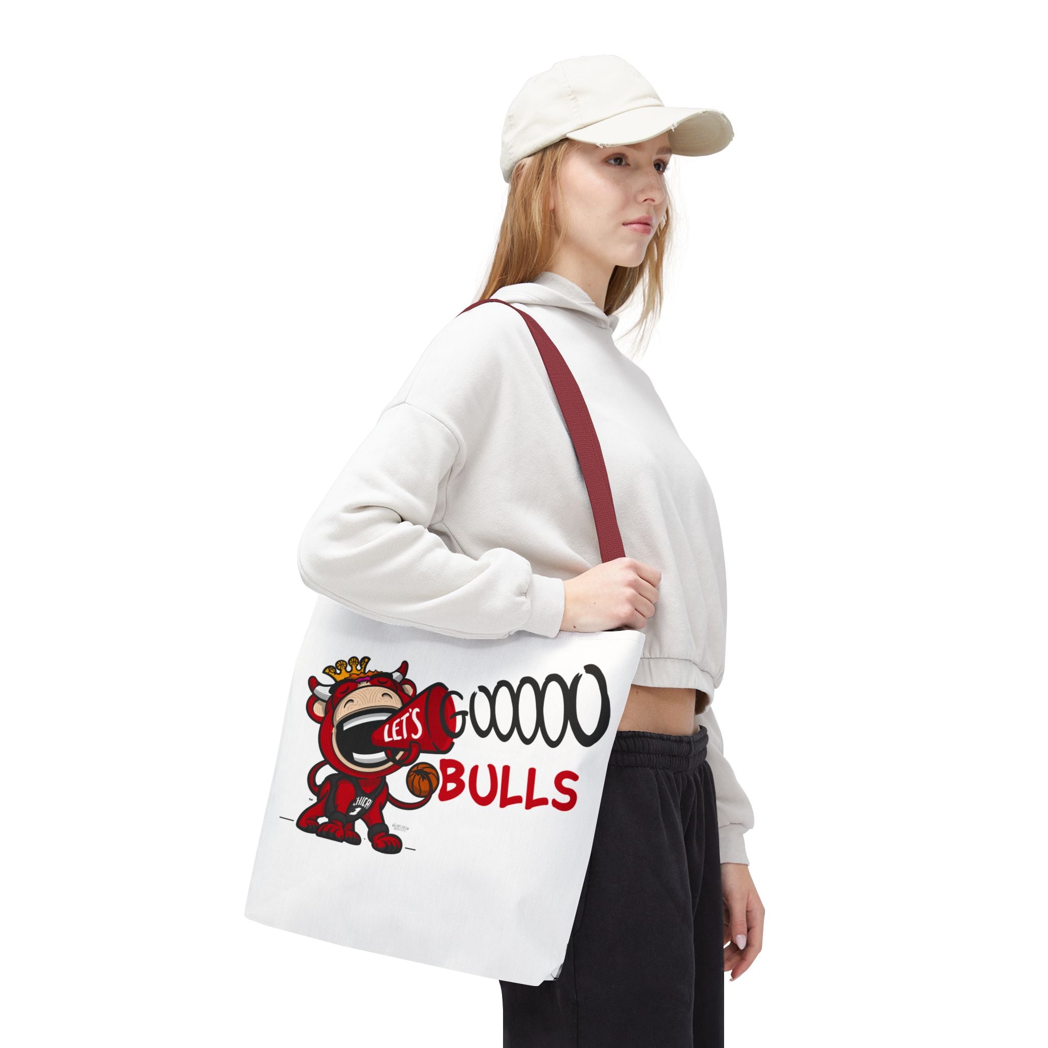 Chicago Basketball Tote Bag Lil' Benny 'Let's Go' + Pattern | Hand-Drawn Art | Gifts for Parents