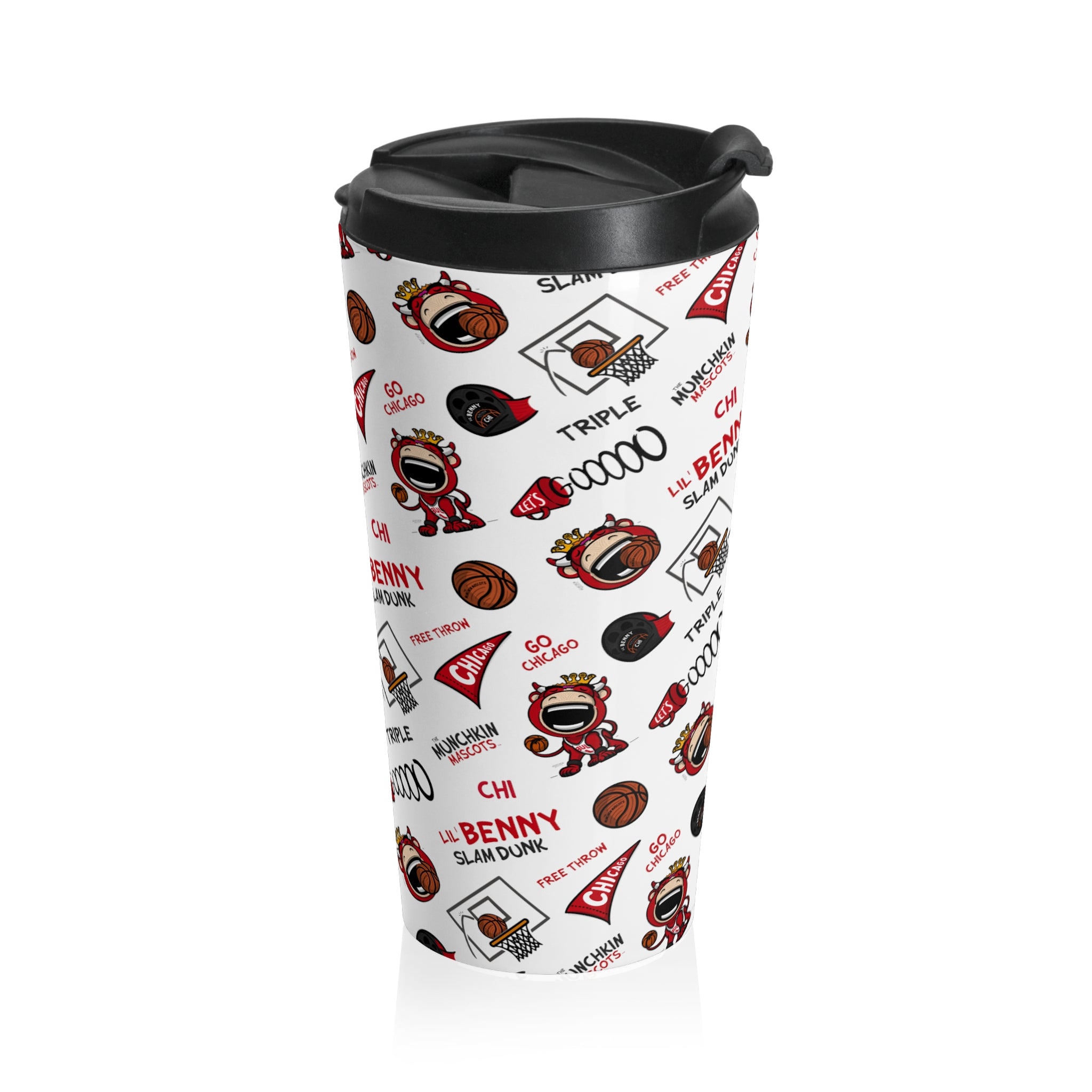 Stainless Steel Travel Mug - Lil' Benny CHI Basketball