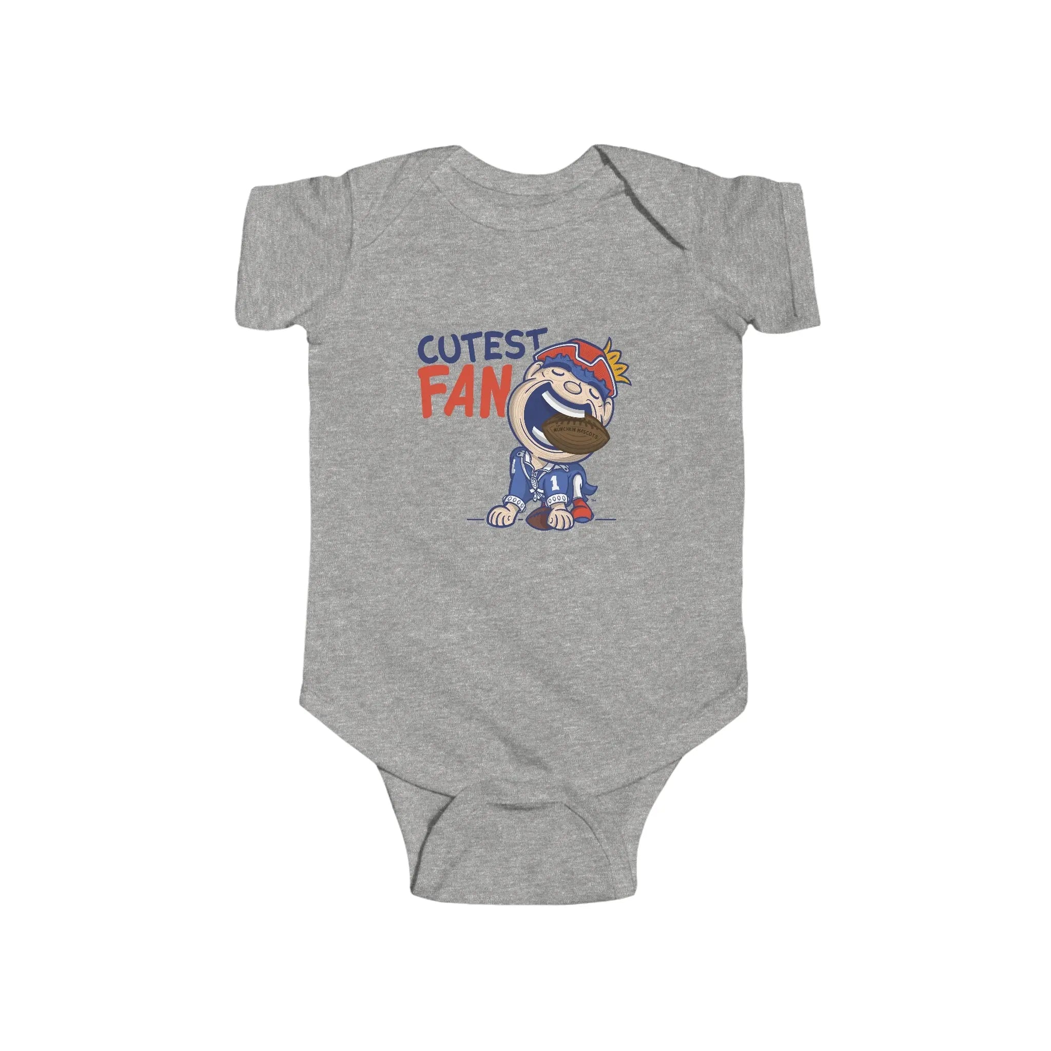 Infant Fine Jersey Bodysuit - Cutest Fan - Lil' Pat NE Football Printify