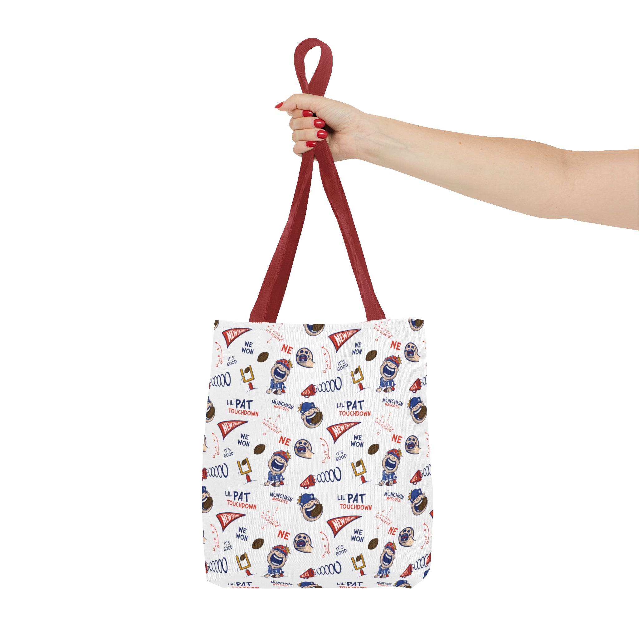 Tote Bag (AOP) - Pattern - Lil' Pat NE Football