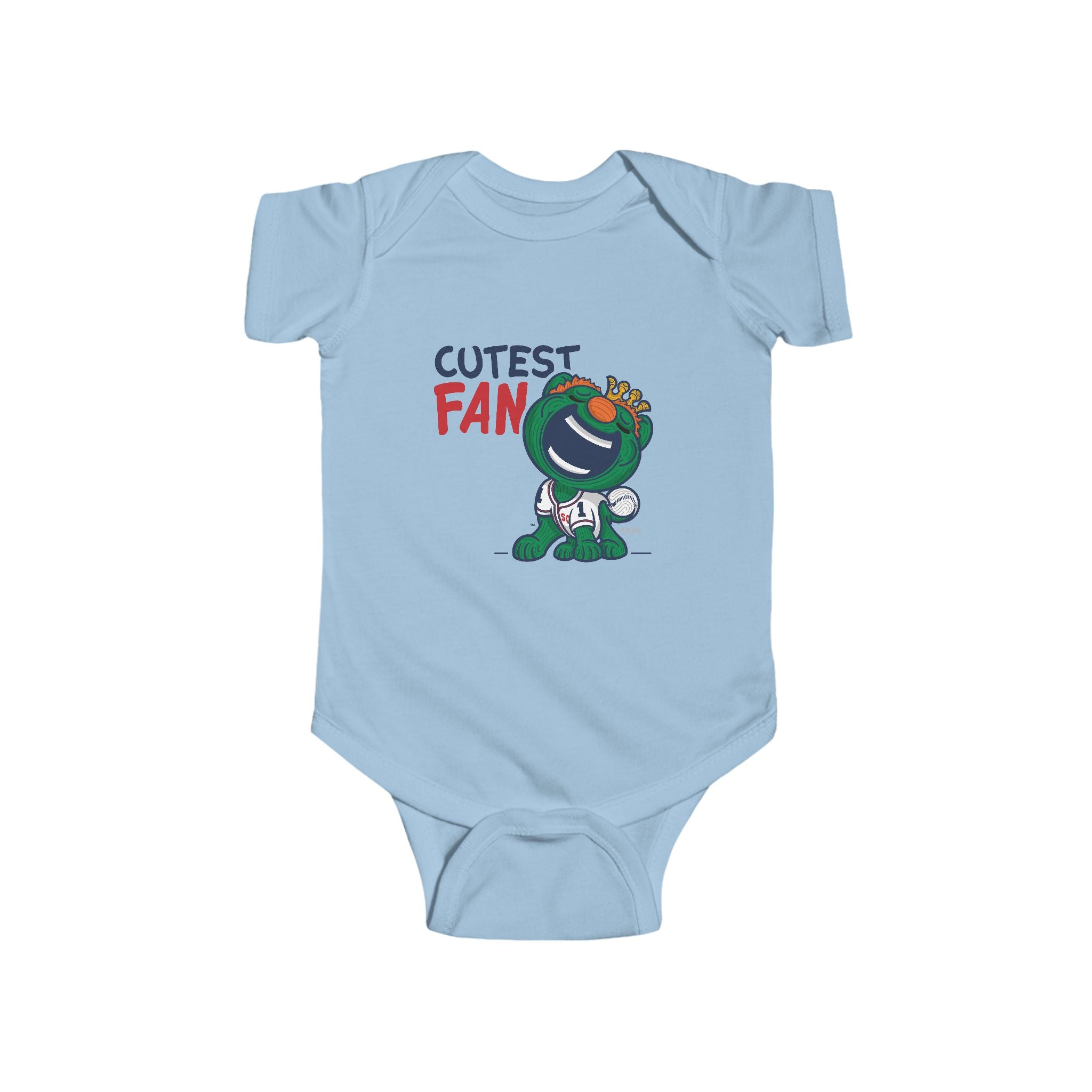 Boston Baseball Newborn & Infant Lil' Wally 'Cutest Fan' Jersey Bodysuit | Hand-Drawn Art | Gifts for Newborns