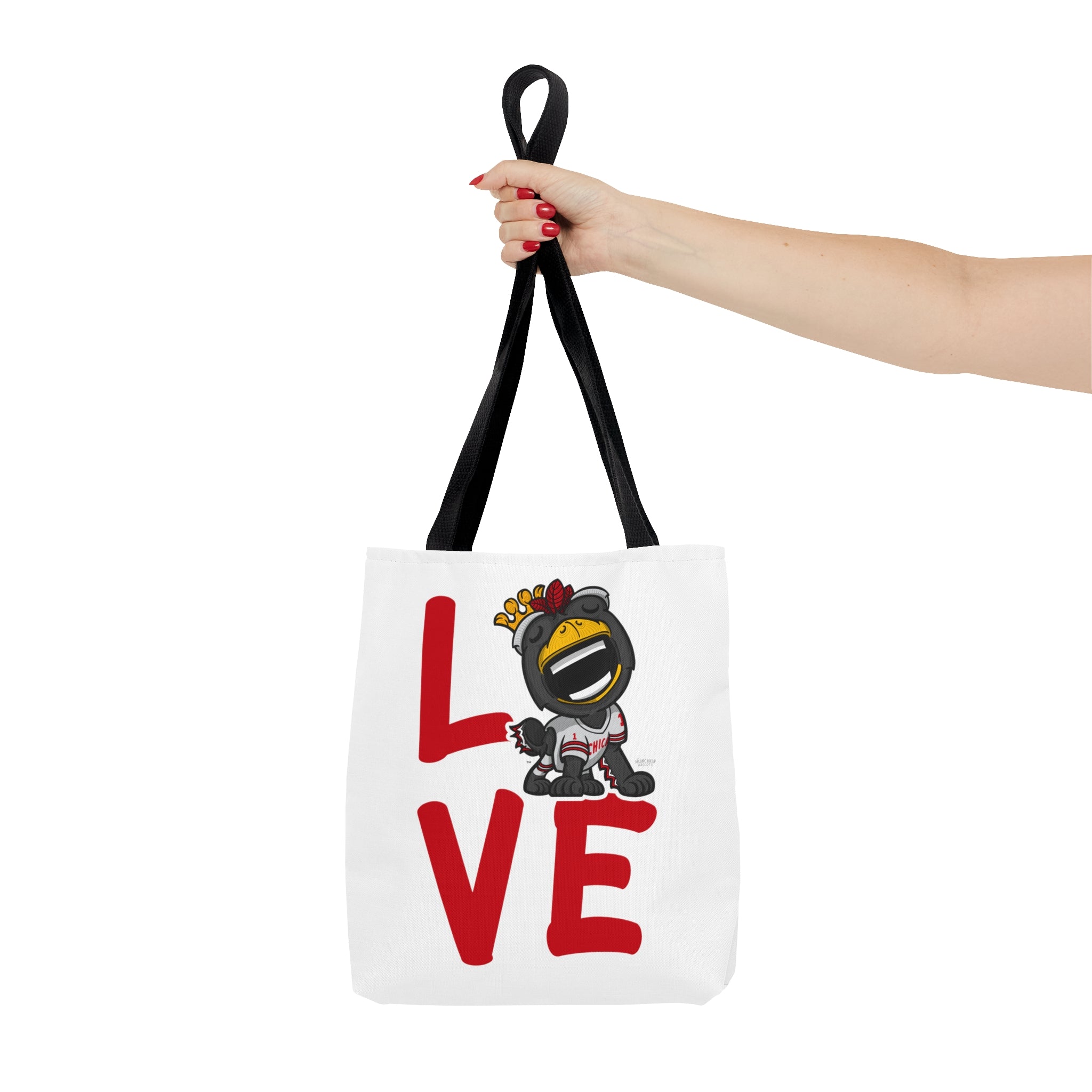 Tote Bag (AOP) - LOVE + Lets Go - Lil' Tommy CHI Hockey