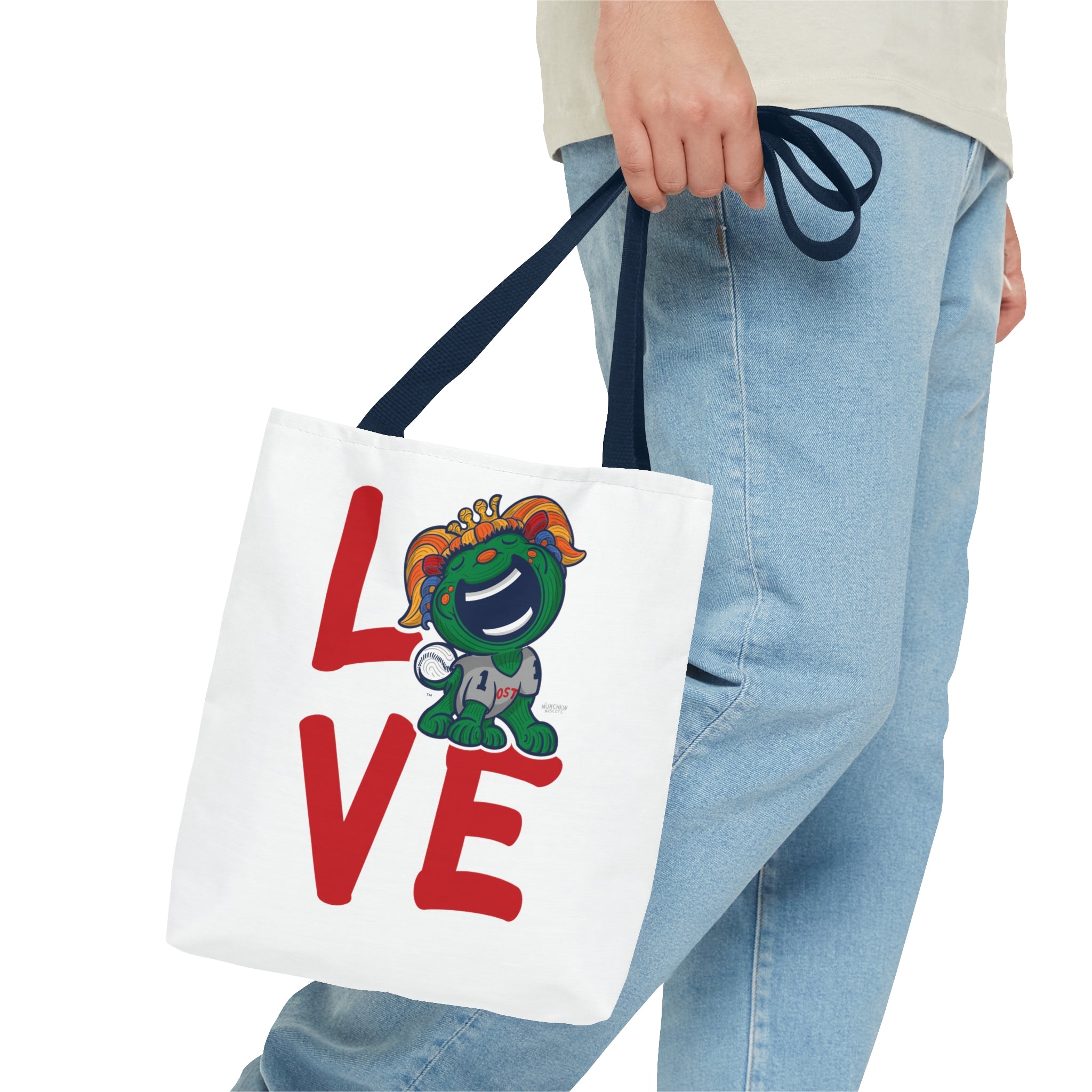 Tote Bag (AOP) - LOVE + Lets Go - Lil' Miss Tessie BOS Baseball