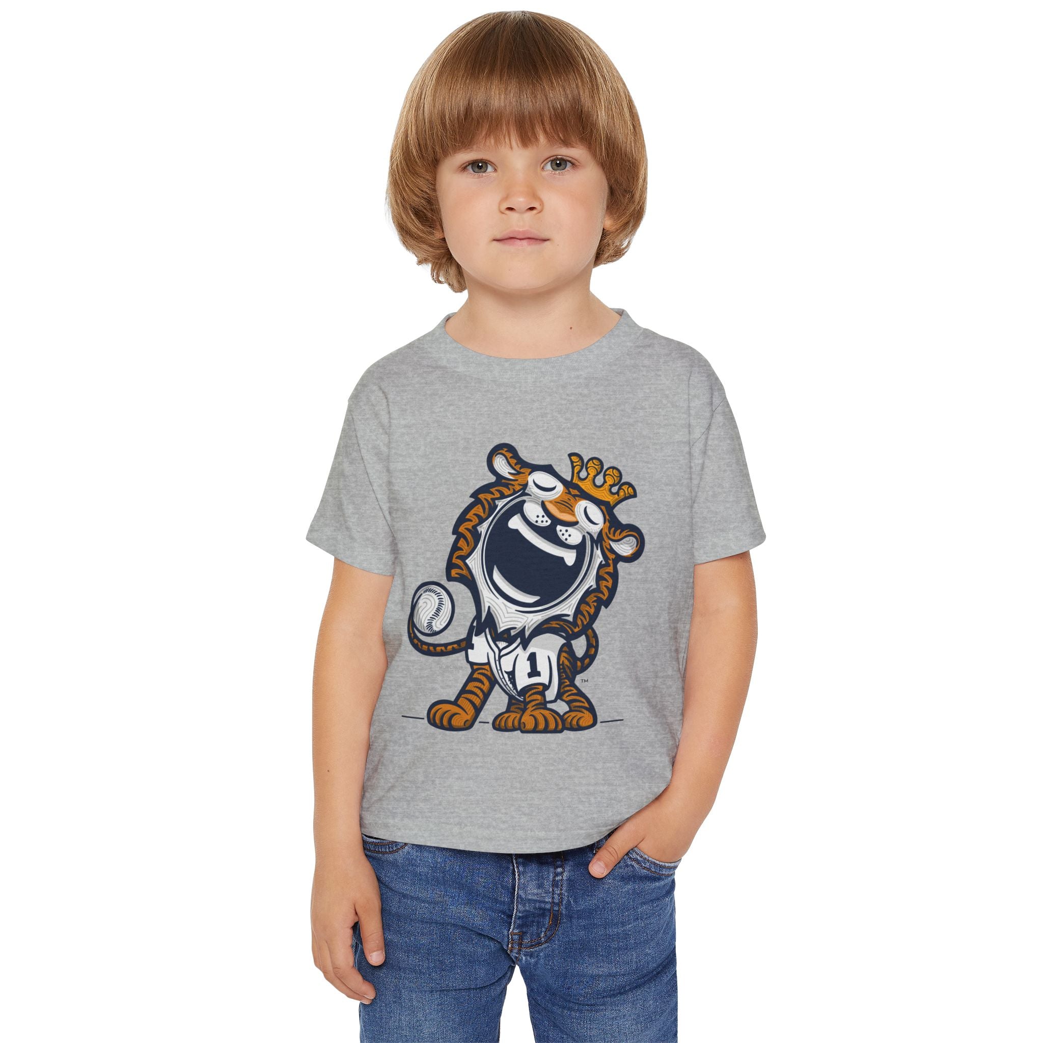 Detroit Baseball Toddler Tshirt Lil' Paws 'Home/Away Mascot' | Hand-Drawn Art | Gifts for Kids