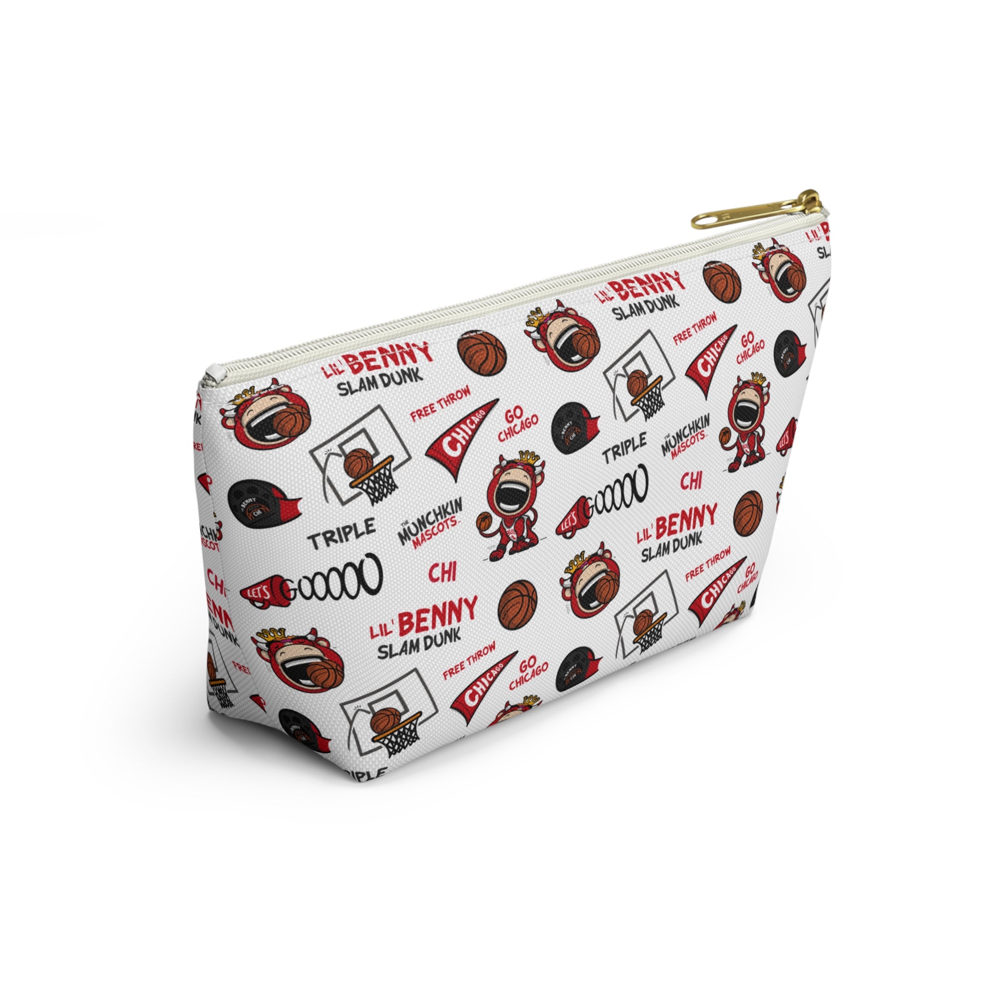 Chicago Basketball Accessory Pouch Lil' Benny Themed | Hand-Drawn Art | Gifts for Kids