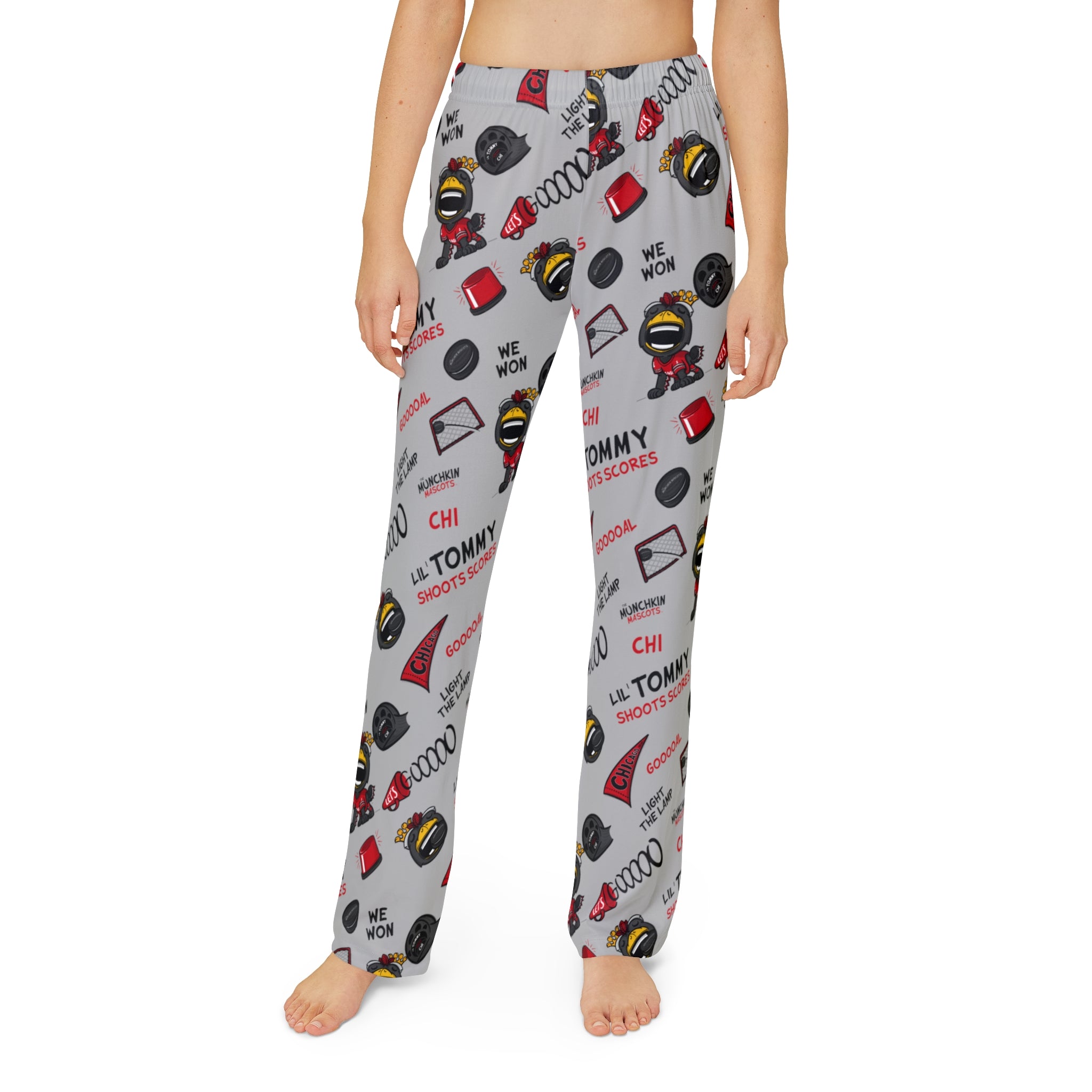 Kids Pajama Pants (AOP) - Pattern - Lil' Tommy CHI Hockey