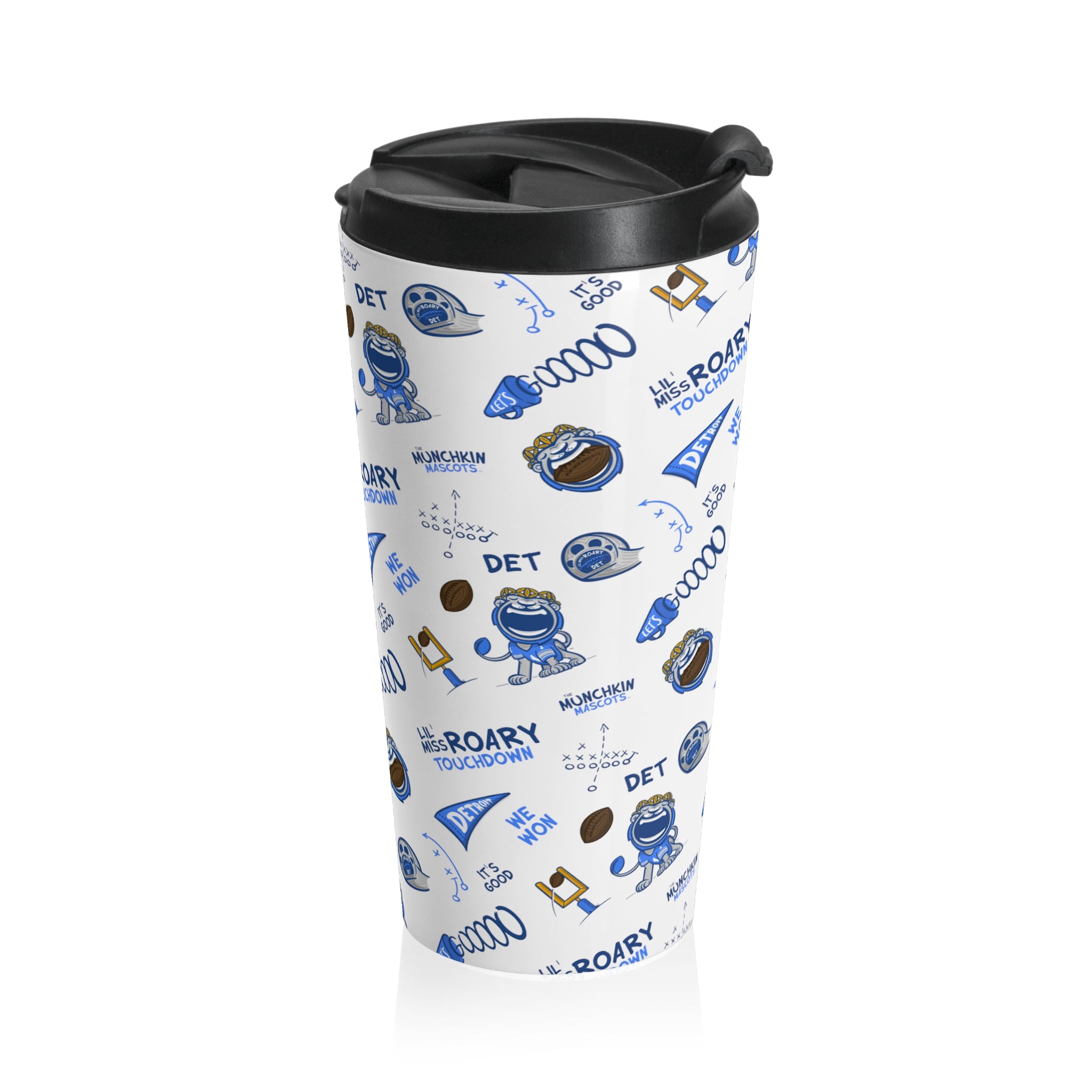 Stainless Steel Travel Mug - Lil' Miss Roary DET Football